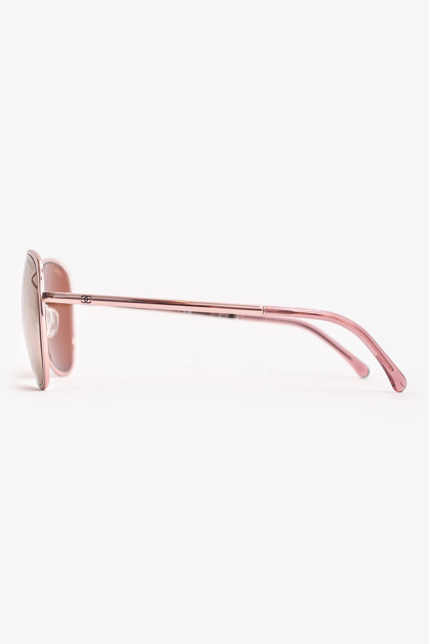 Chanel™ Rose Gold Mirrored Aviator Sunglasses