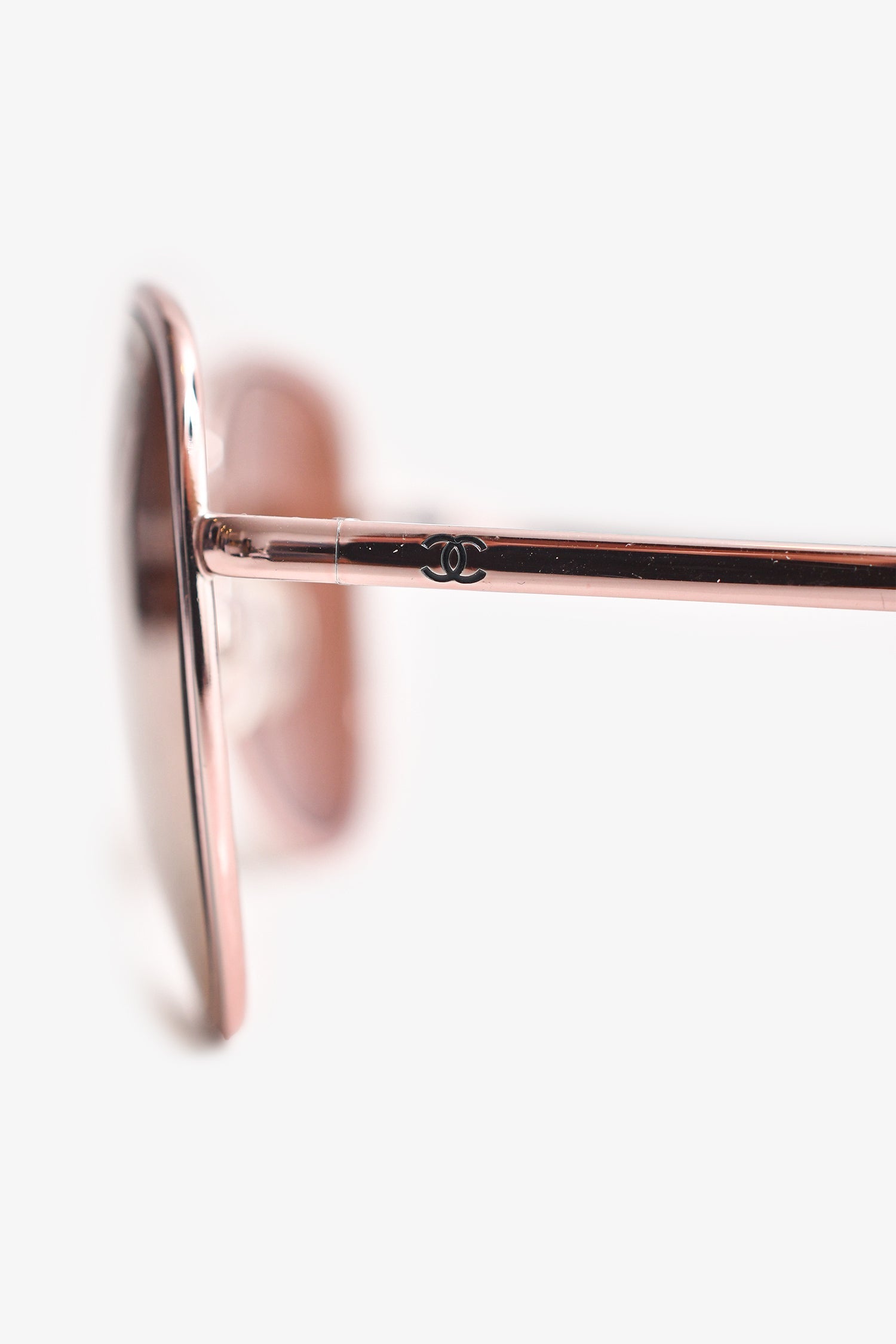Chanel™ Rose Gold Mirrored Aviator Sunglasses