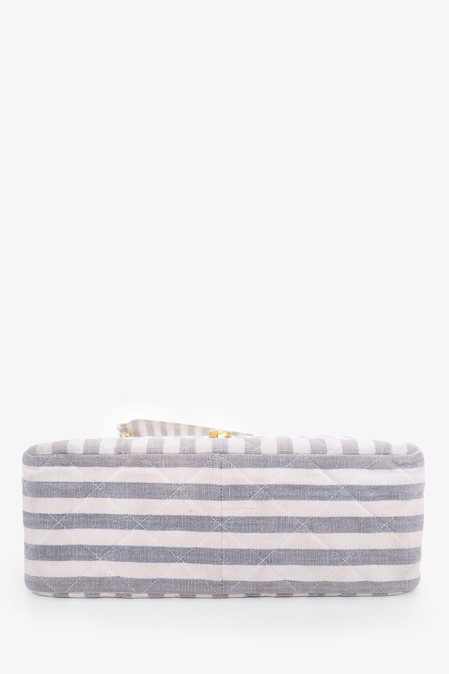 Chanel™ 1994-96 Grey/White Striped Chain Shoulder Bag