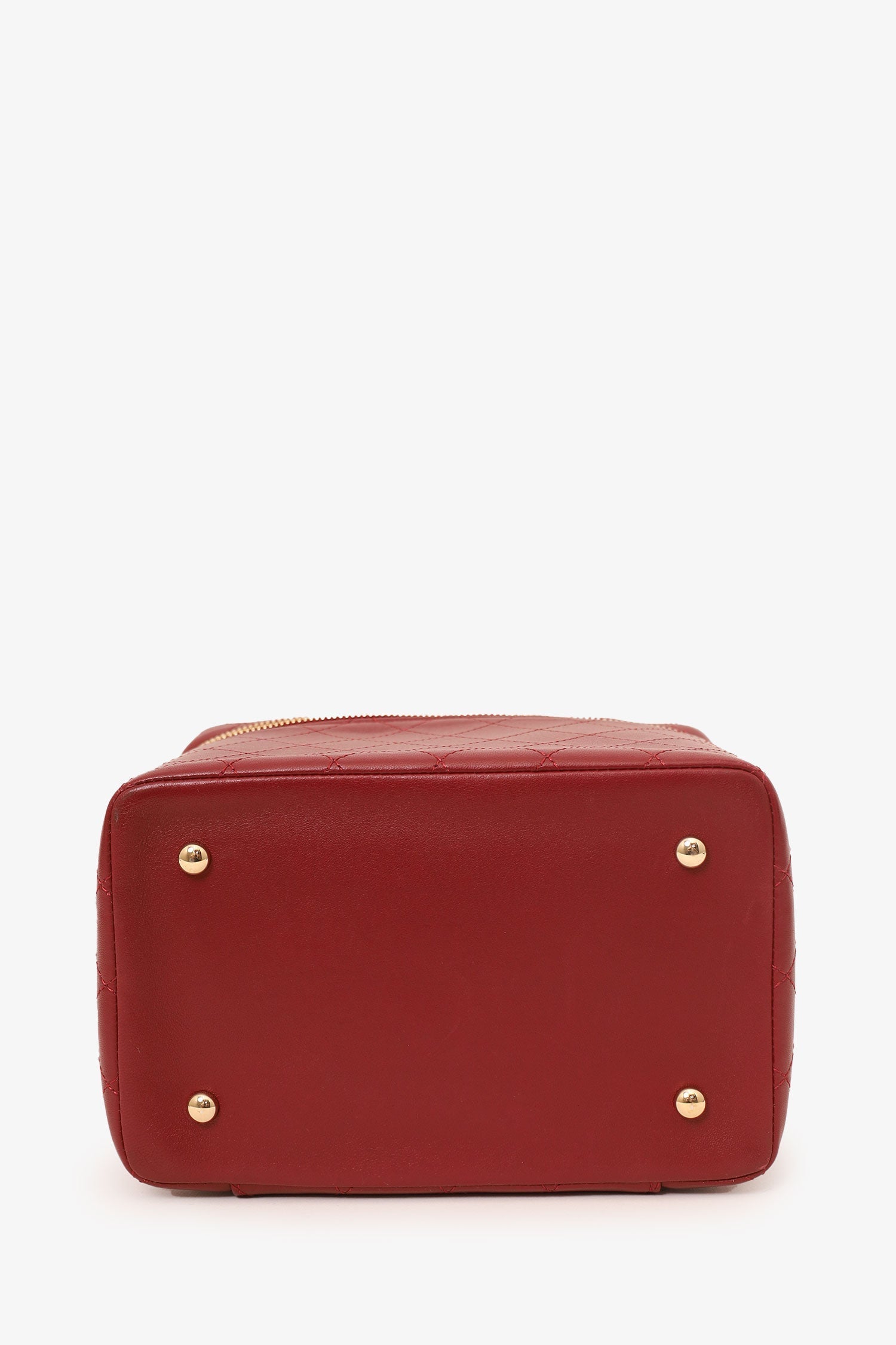 Chanel™ 2018 Red Lambskin Knock On Wood Vanity Case