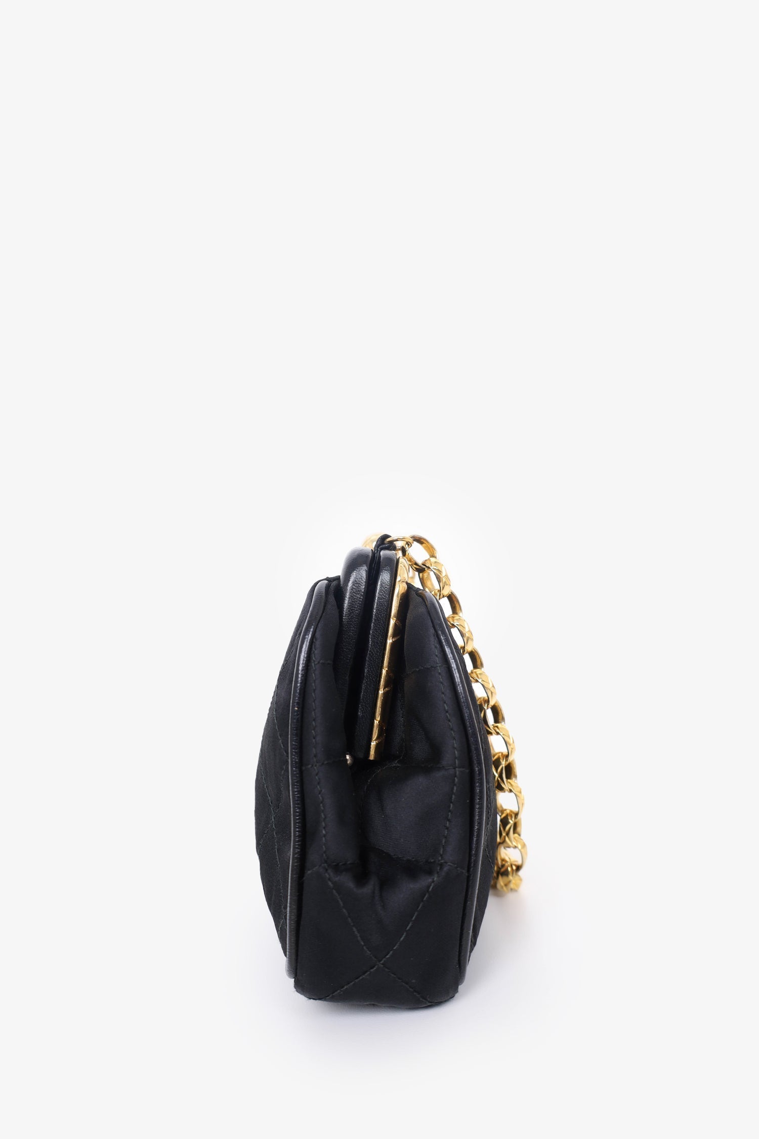 Chanel™ 1989-1991 Black Satin Framed Mini Evening Bag