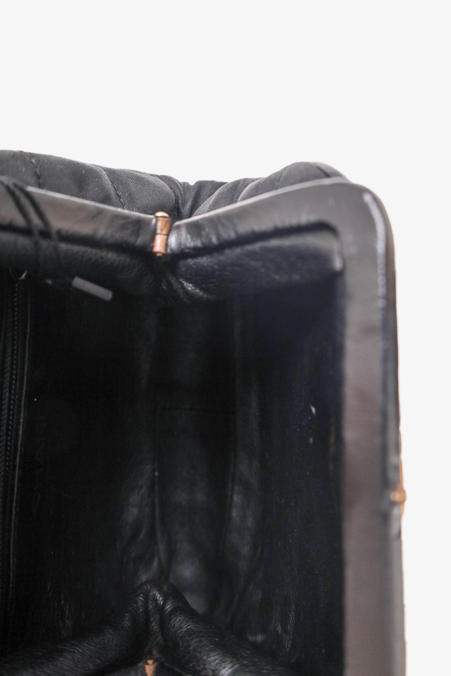 Chanel™ 1989-1991 Black Satin Framed Mini Evening Bag