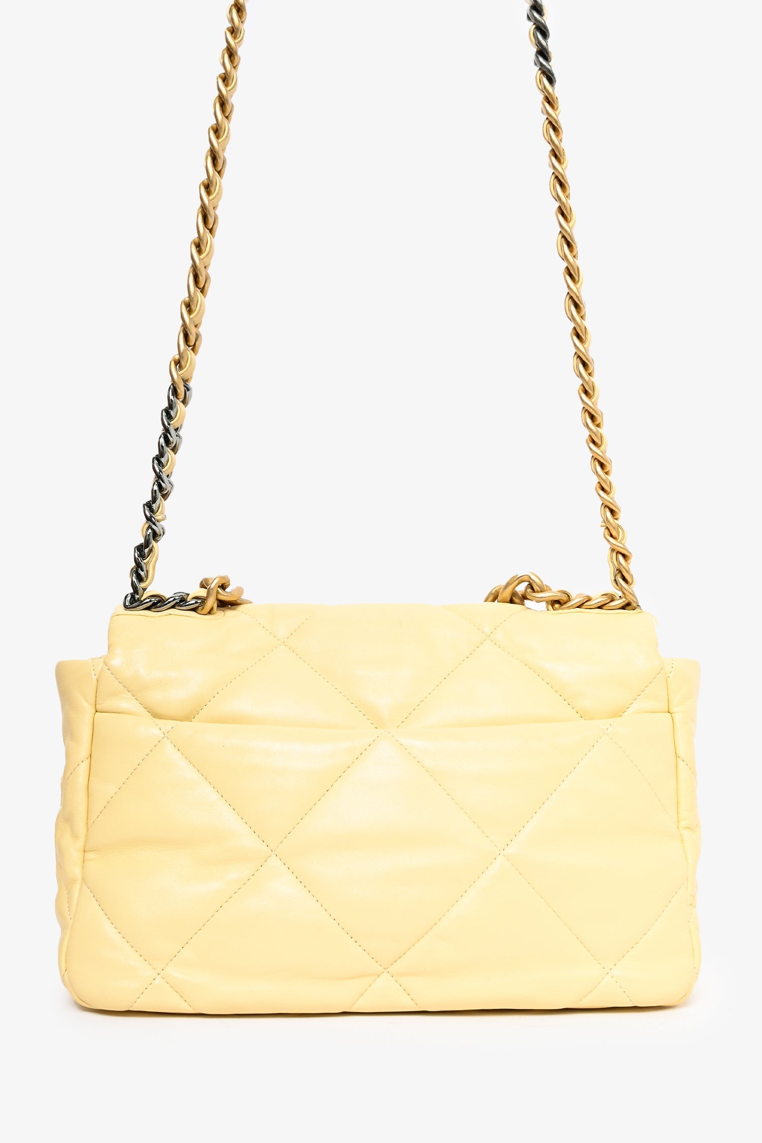 Chanel™ 2019/2020 Yellow Lambskin Leather Quilted CC Flap Bag