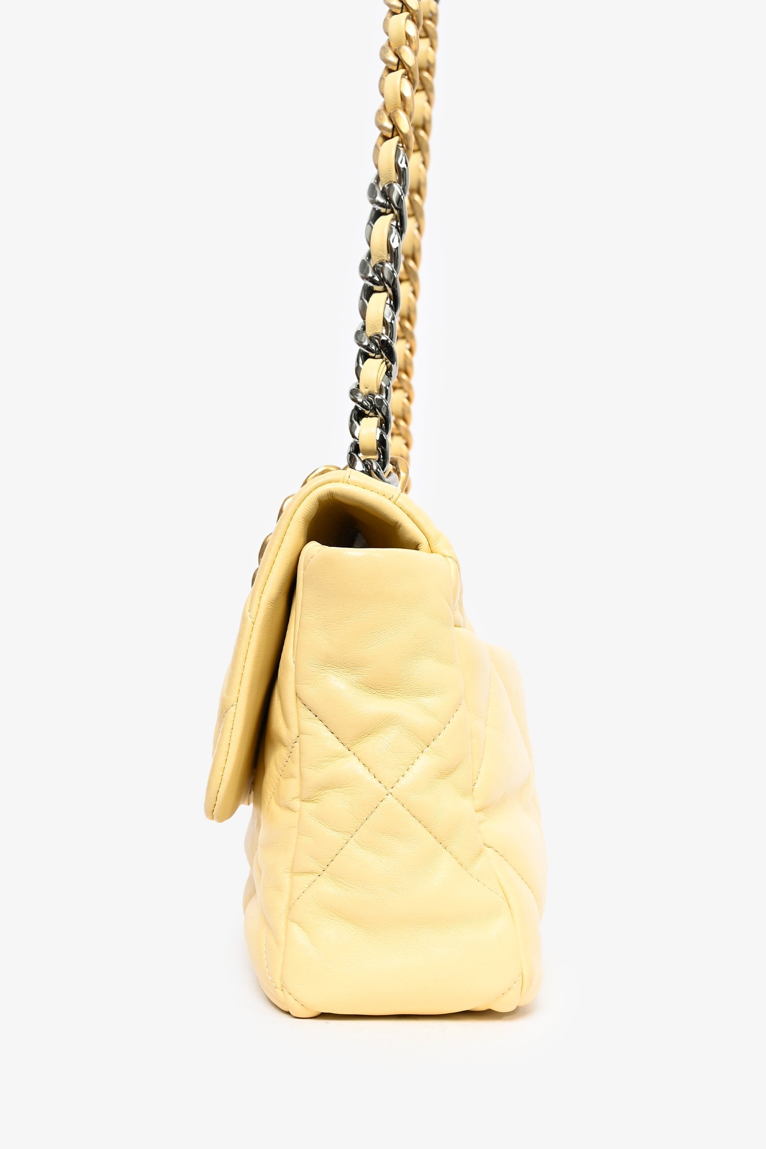 Chanel™ 2019/2020 Yellow Lambskin Leather Quilted CC Flap Bag