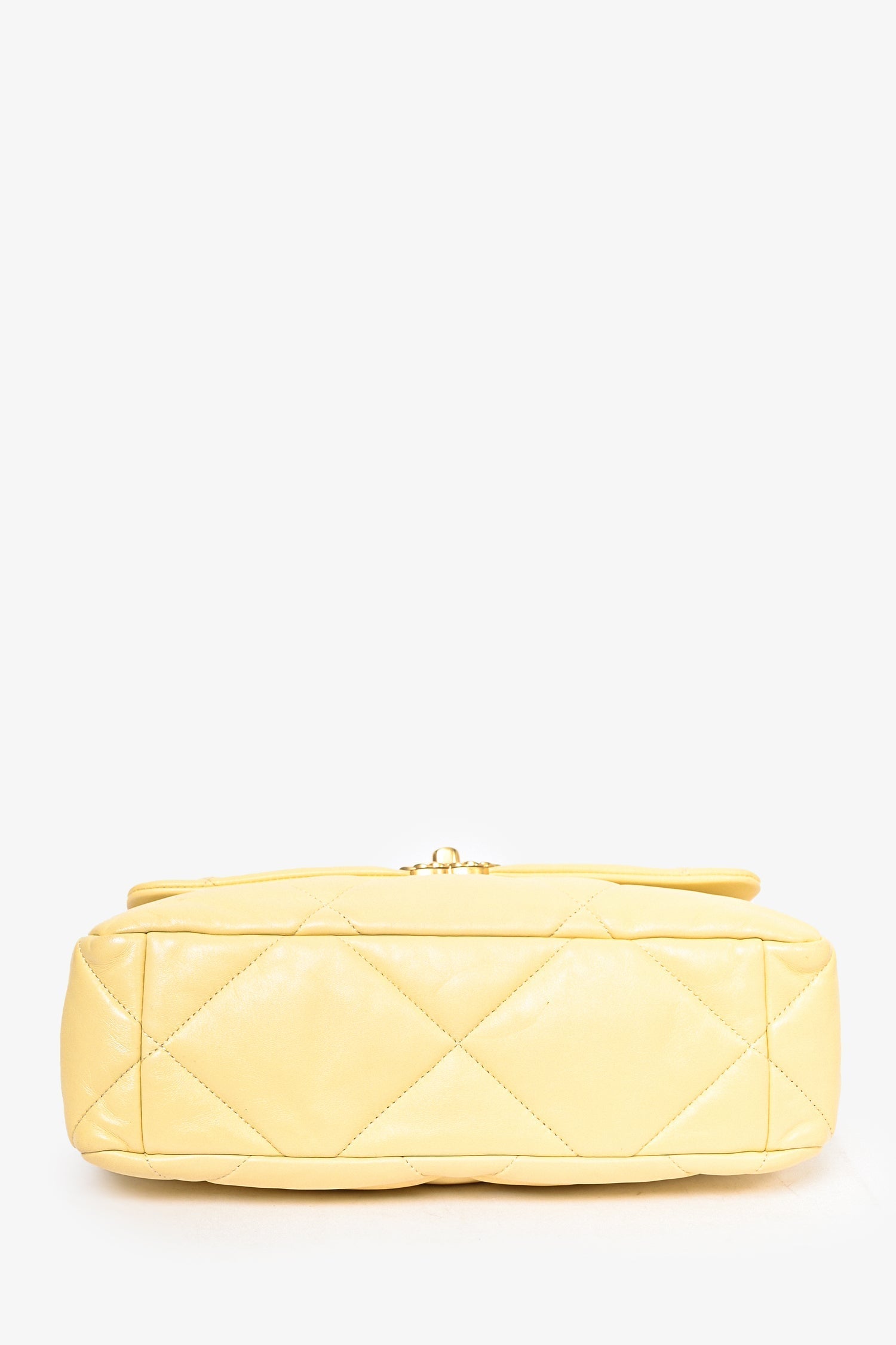 Chanel™ 2019/2020 Yellow Lambskin Leather Quilted CC Flap Bag