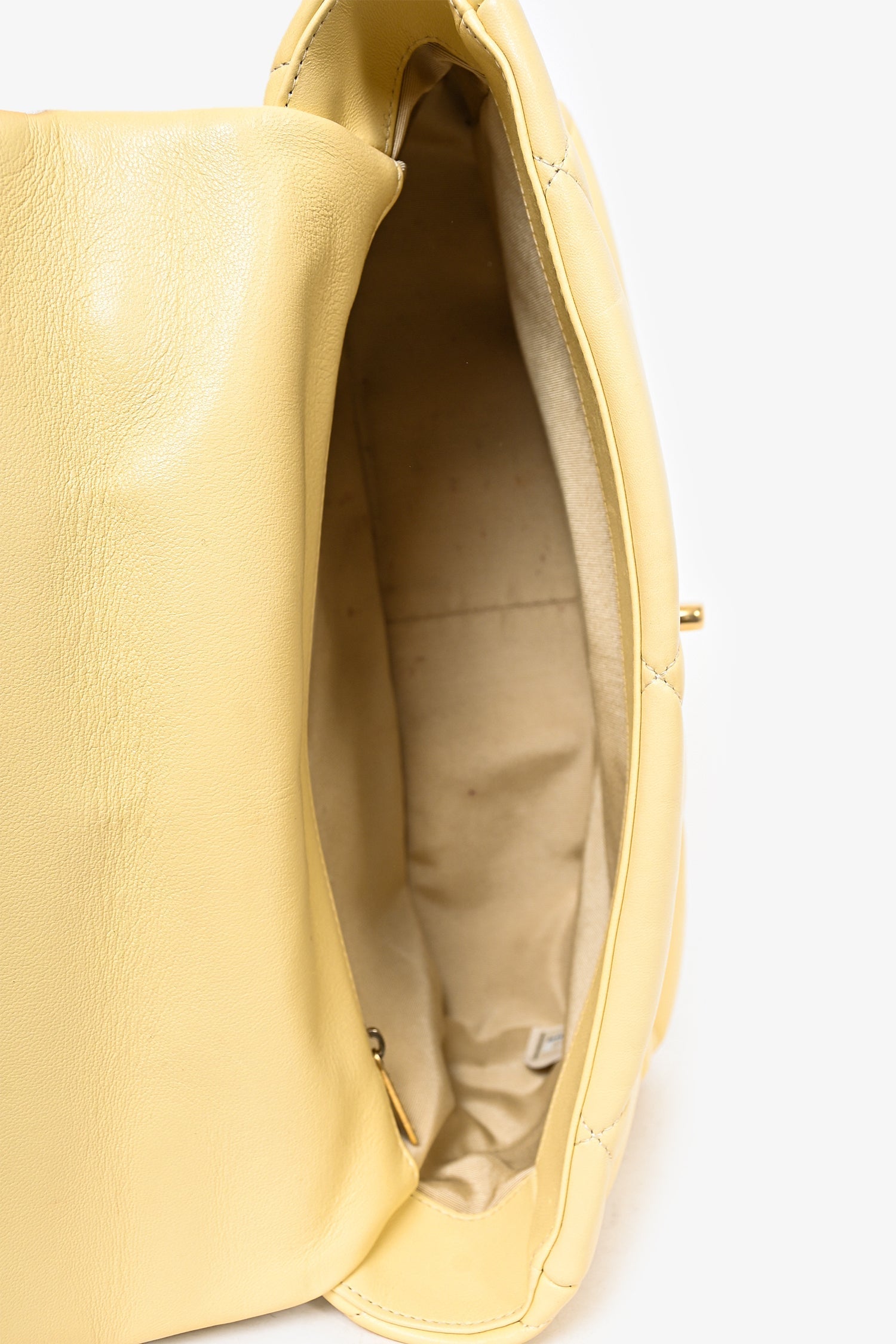 Chanel™ 2019/2020 Yellow Lambskin Leather Quilted CC Flap Bag
