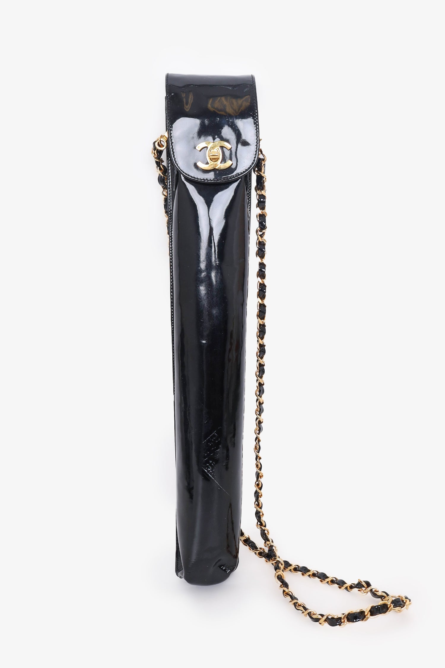 Chanel™ Black Patent Umbrella and Holder