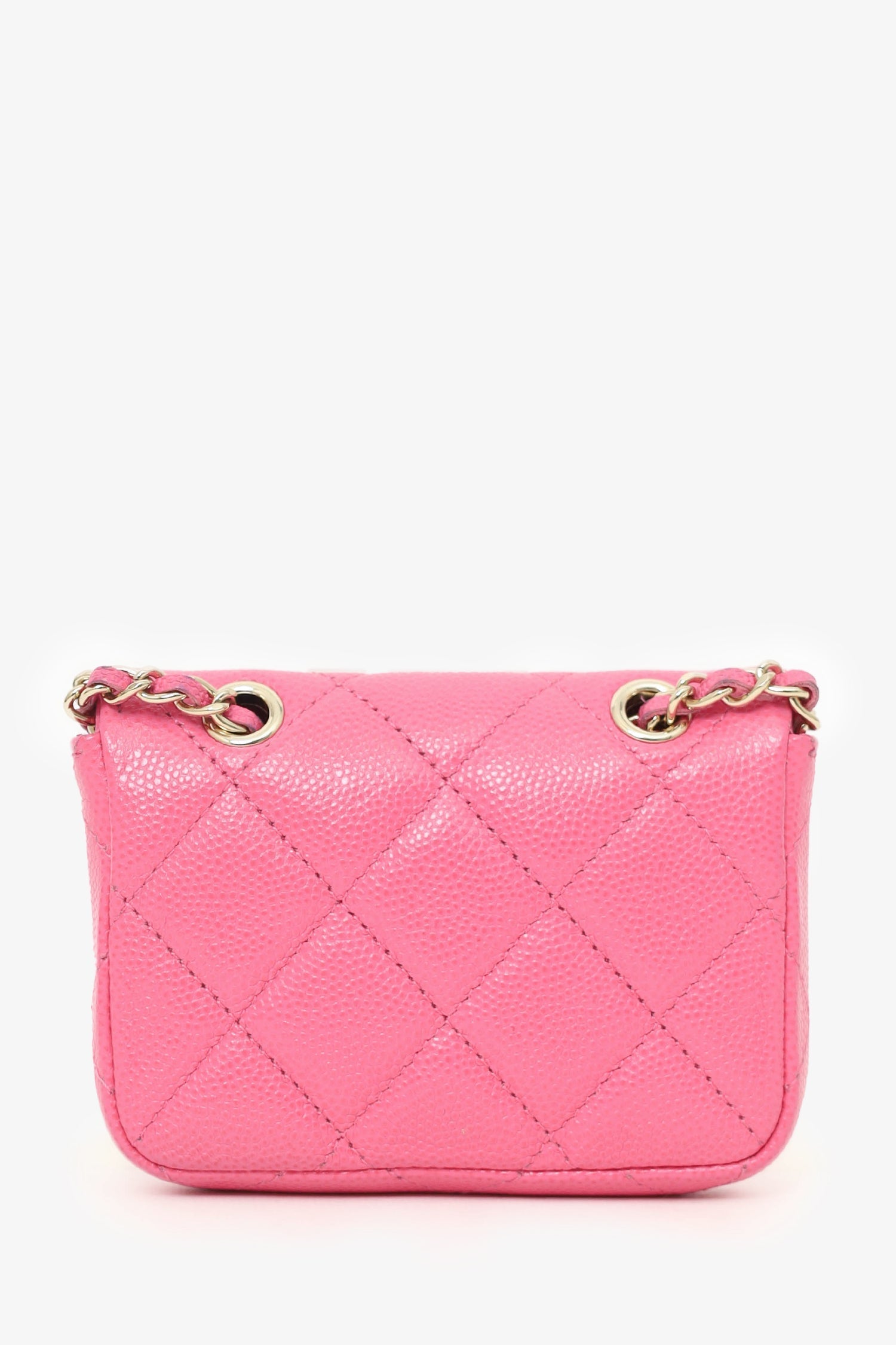 Chanel™ Chanel 2019/20 Pink Caviar Leather Quilted Classic Flap Belt Bag