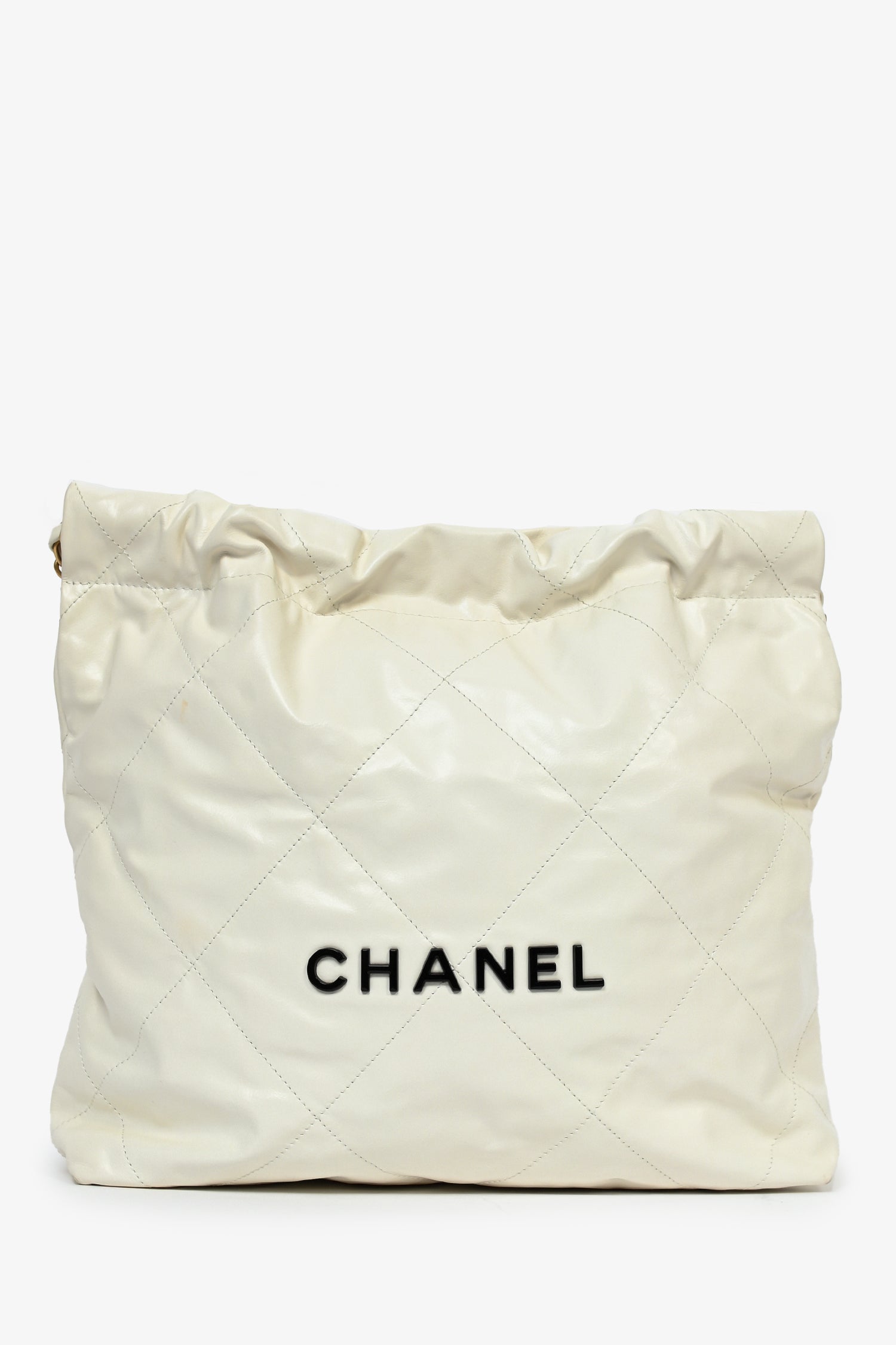 Chanel™ White Leather Small Chanel 22 Shoulder Bag