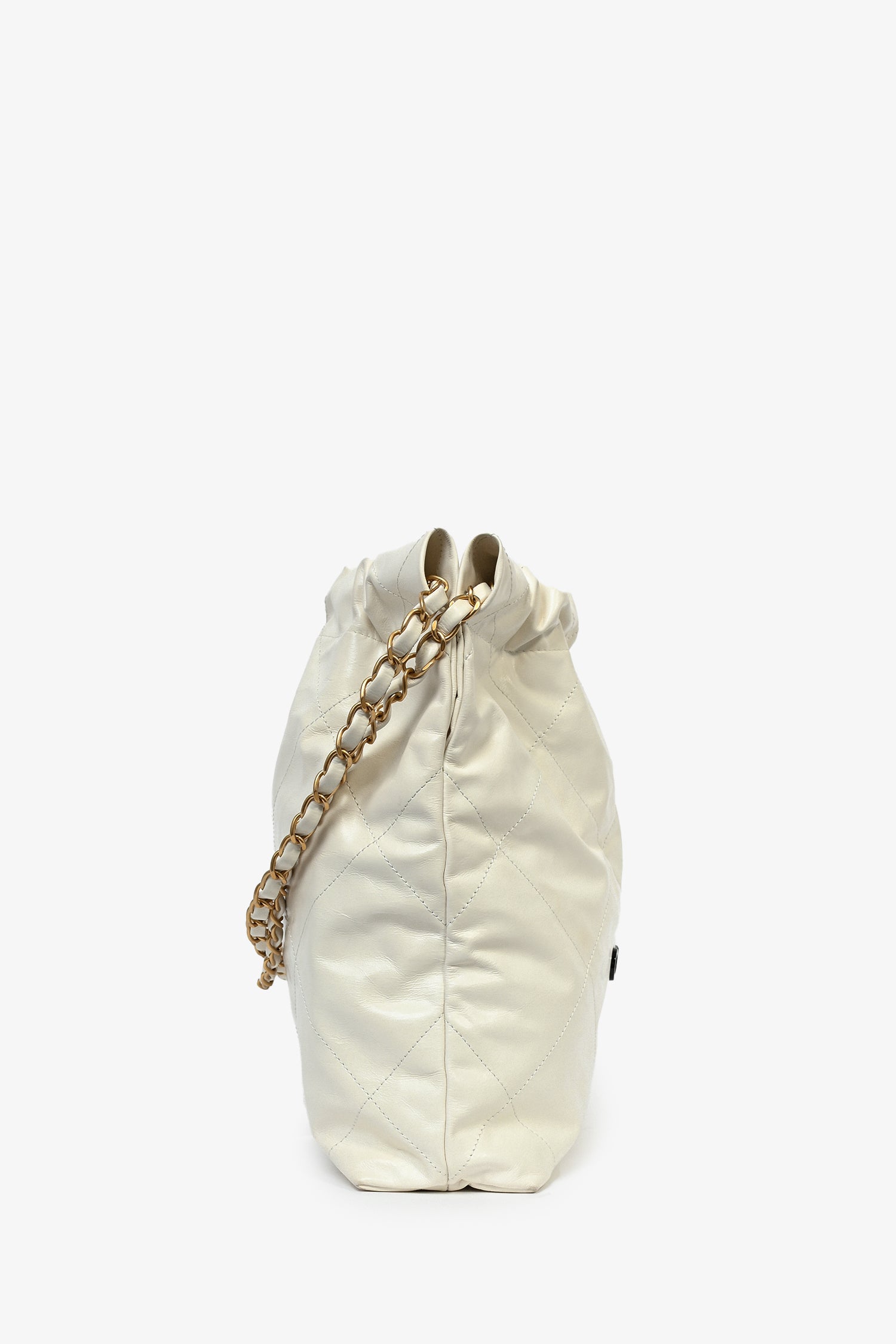 Chanel™ White Leather Small Chanel 22 Shoulder Bag
