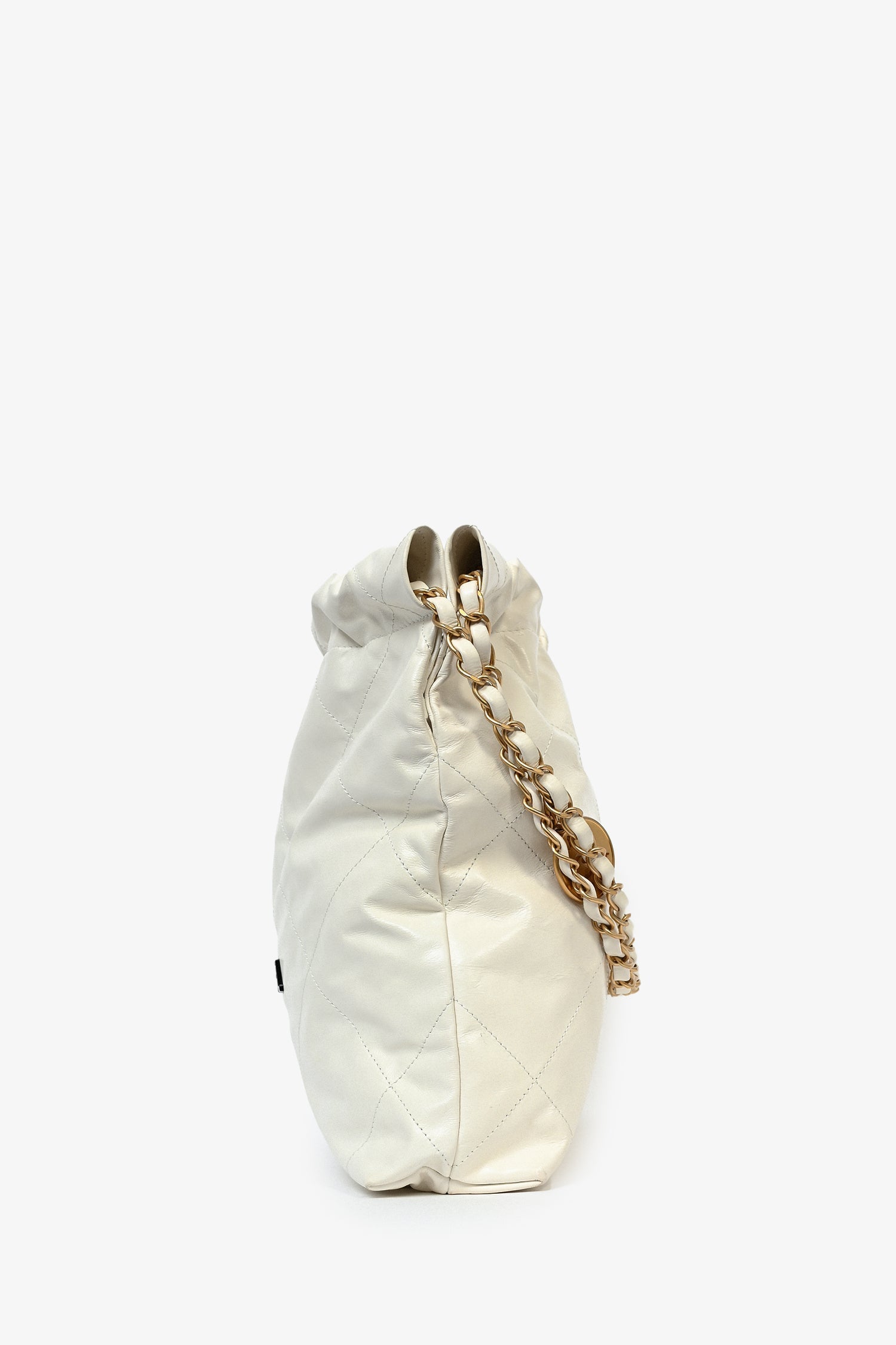 Chanel™ White Leather Small Chanel 22 Shoulder Bag