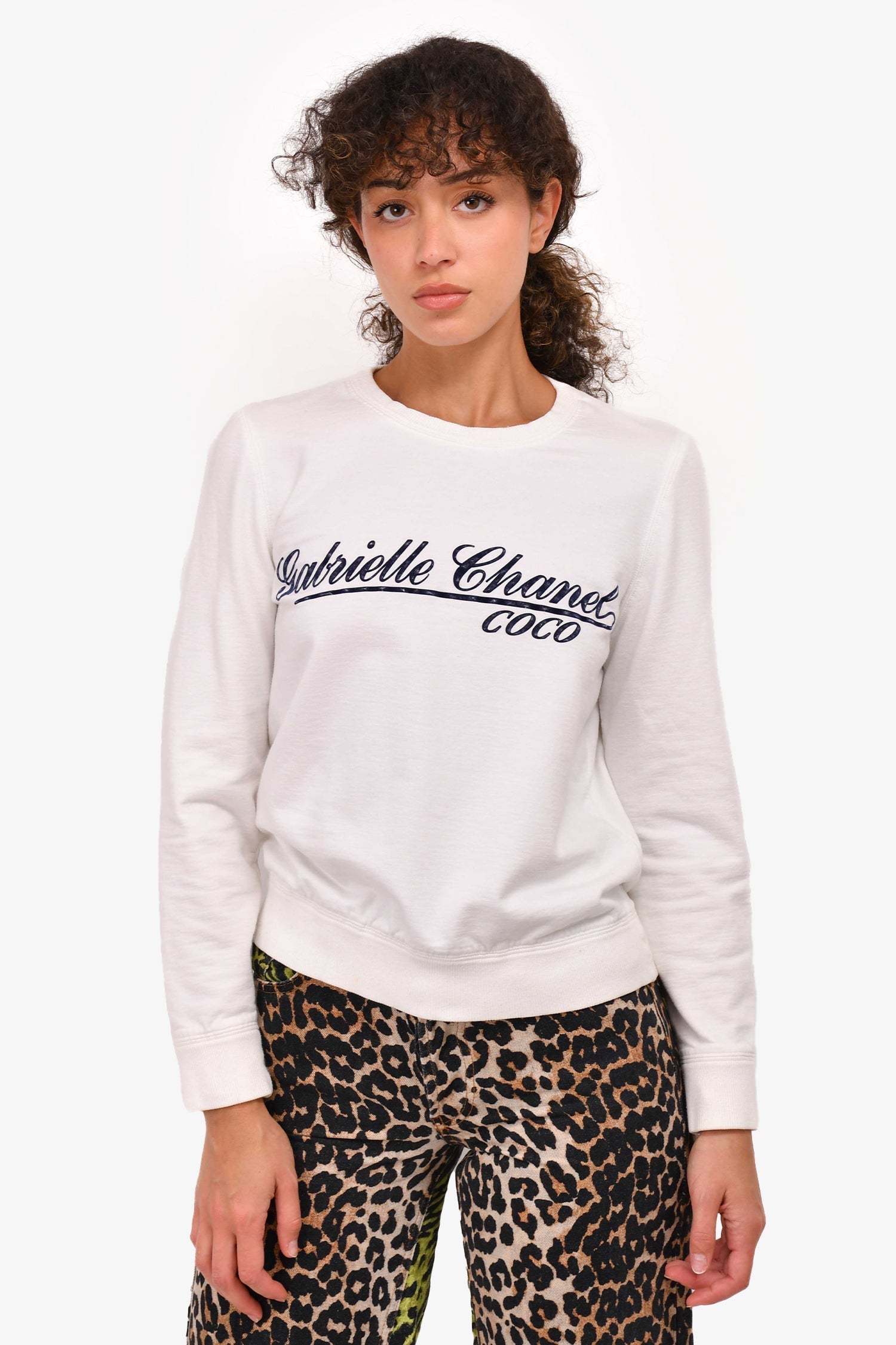 Chanel™ 2017 White 'Gabrielle Chanel' Sweatshirt Size 38