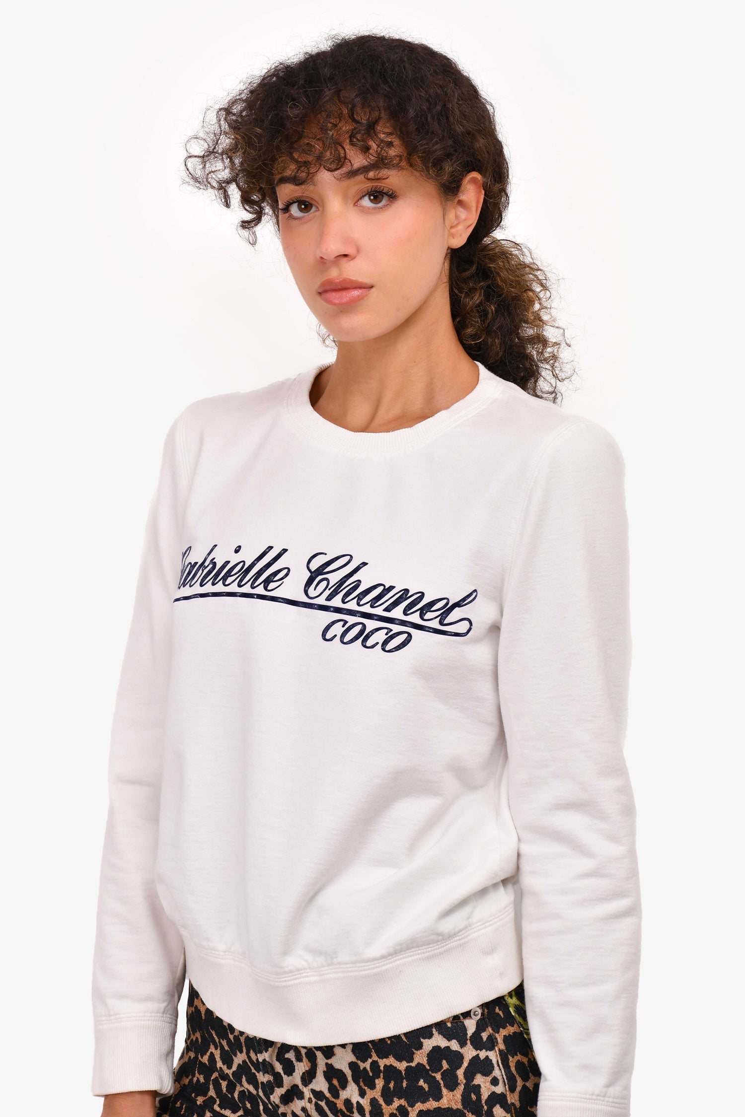 Chanel™ 2017 White 'Gabrielle Chanel' Sweatshirt Size 38