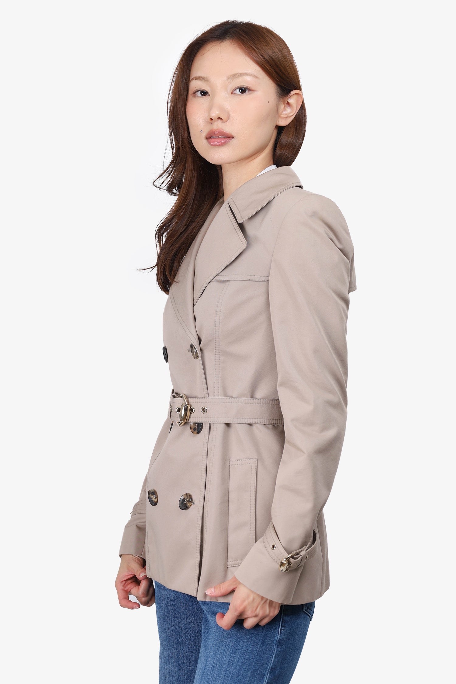 Gucci Beige Double Breasted Short Trench Size 38