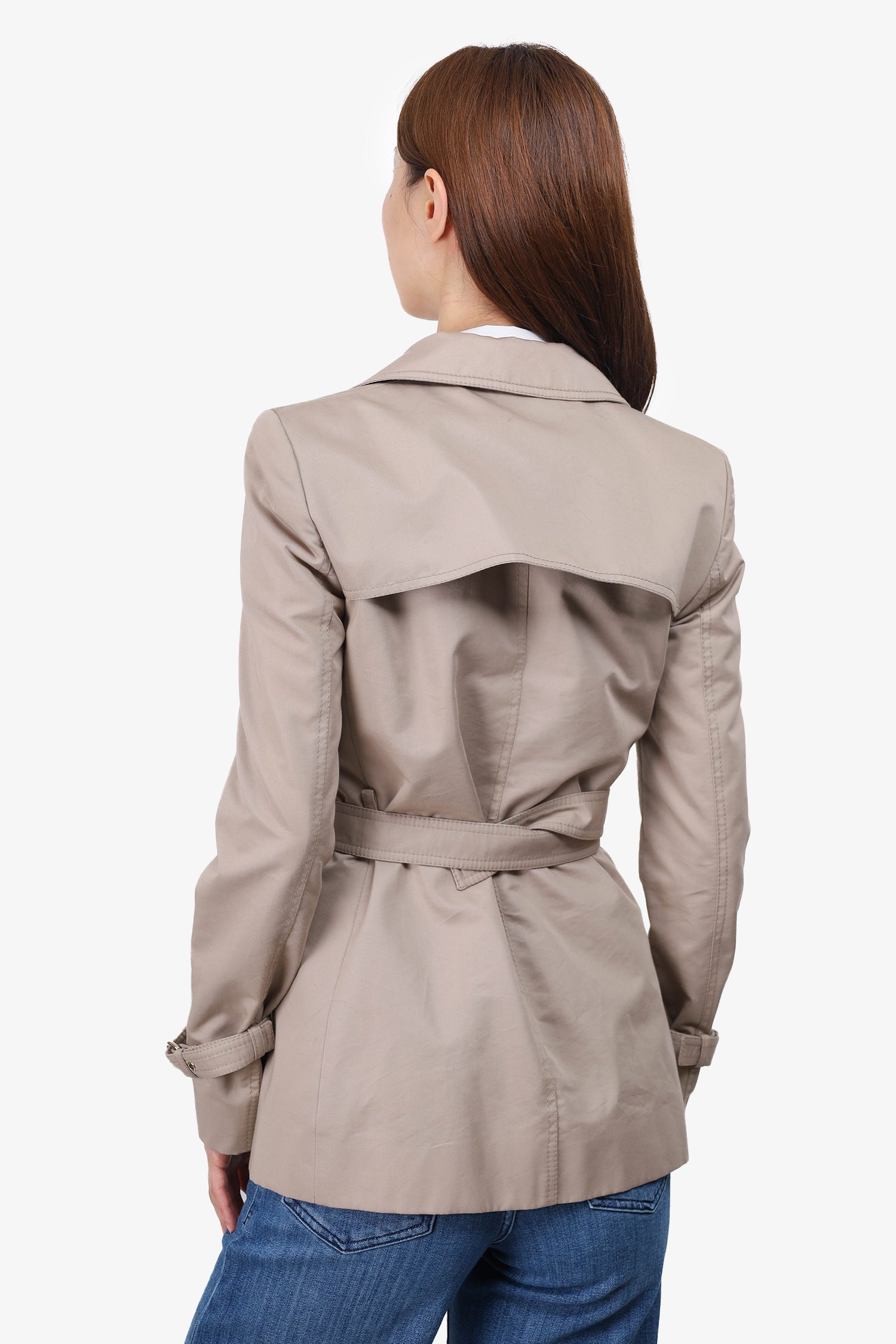 Gucci Beige Double Breasted Short Trench Size 38