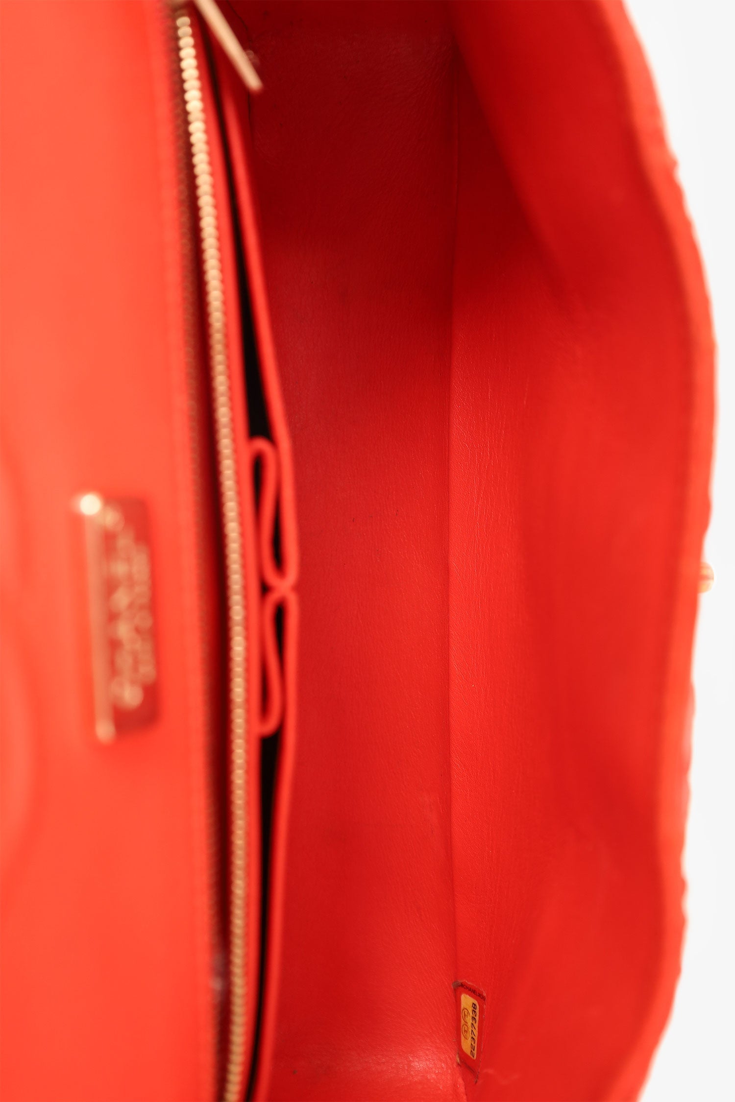 Chanel™ 2016-17 Red Python Leather Medium Double Flap Bag