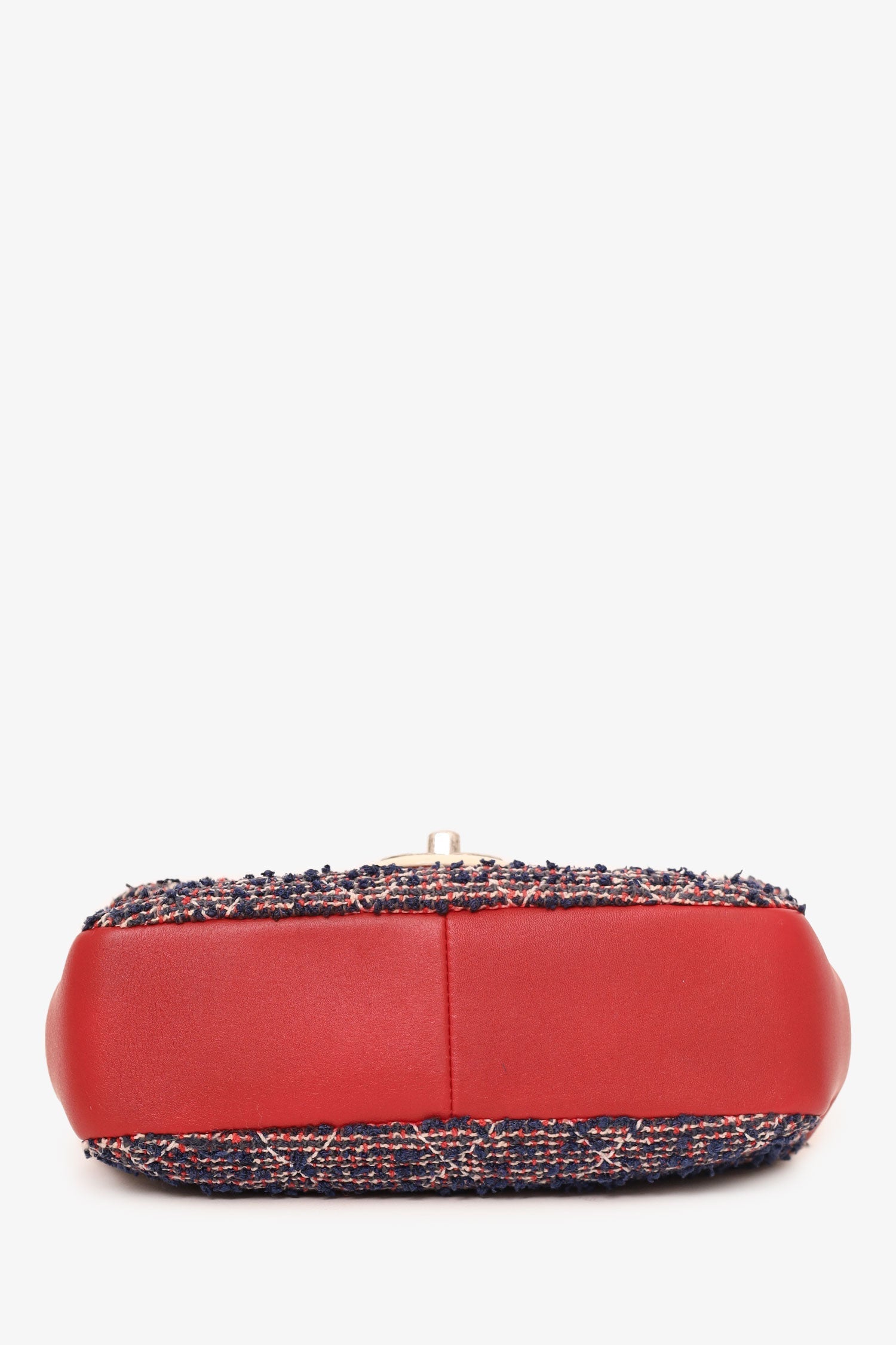 Chanel™ 2016-17 Navy/Red Tweed Mini Single Flap Bag