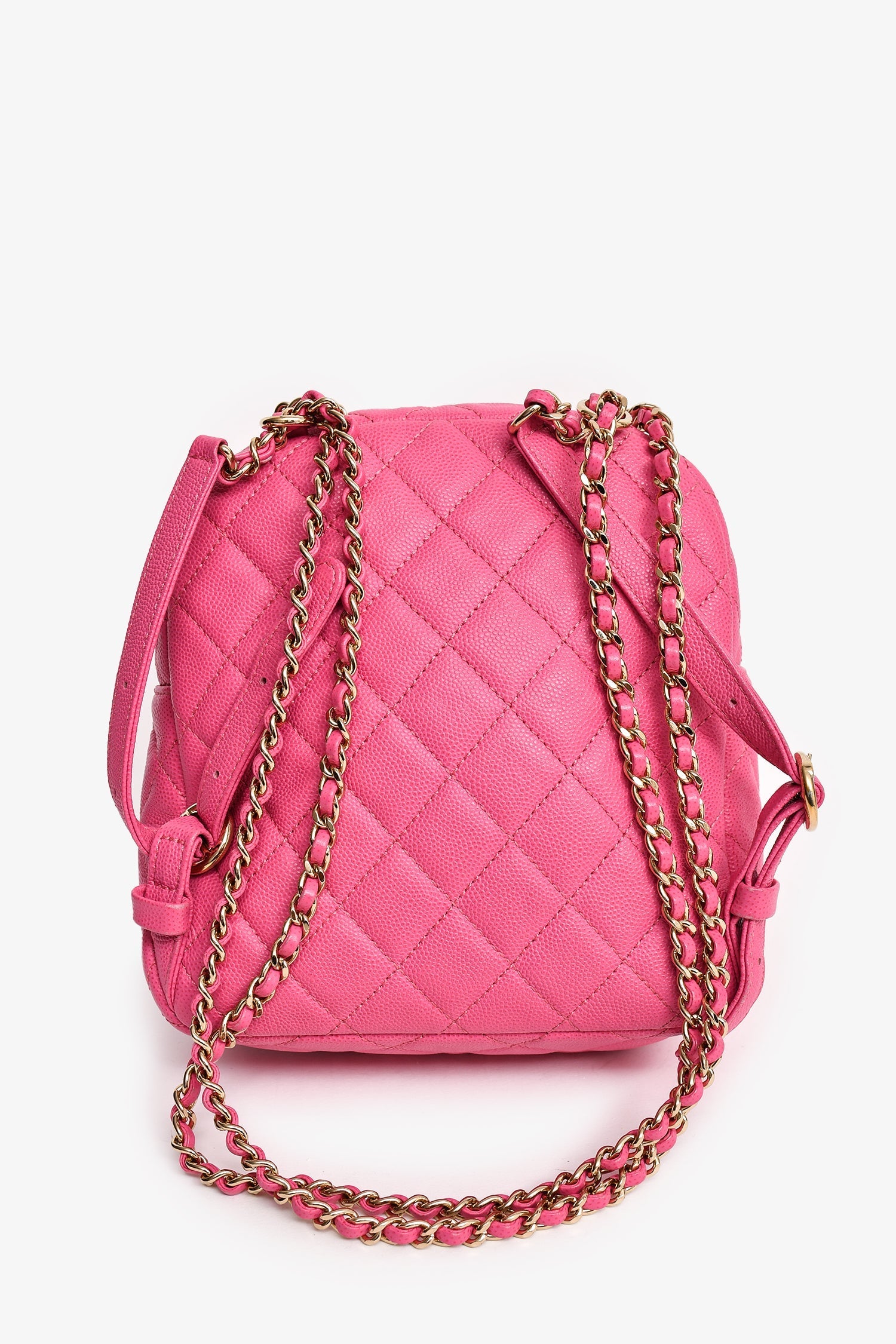 Chanel™ 2019 Hot Pink Caviar Leather Mini Chain Backpack