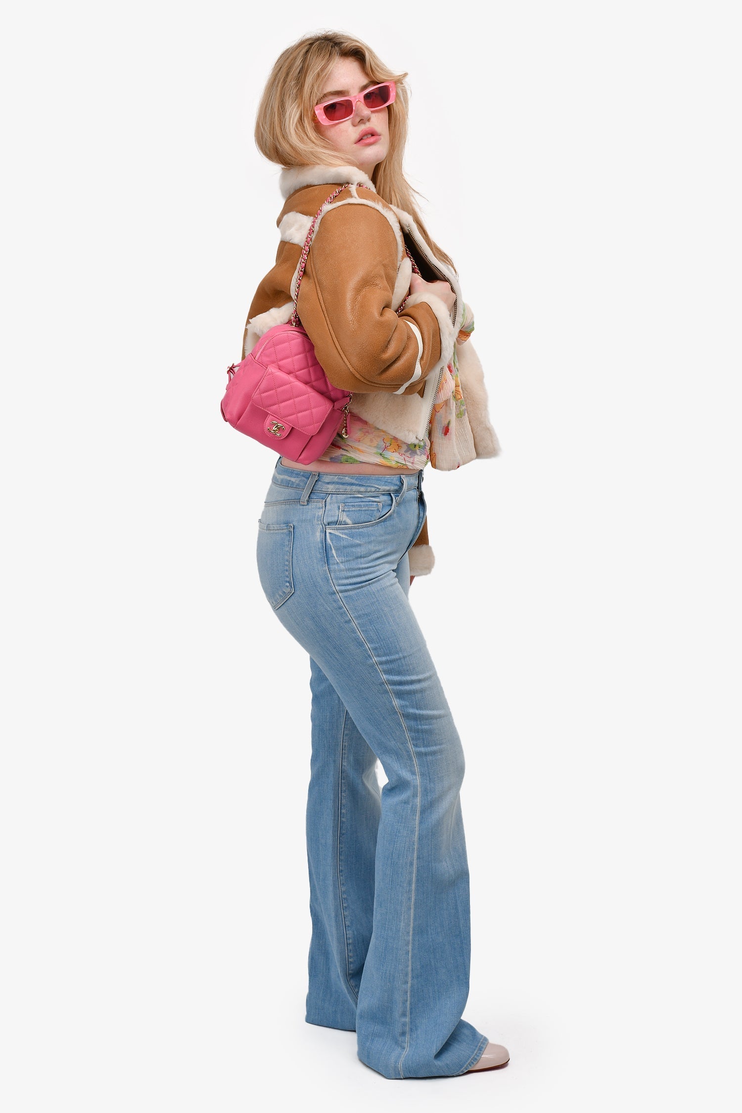 Chanel™ 2019 Hot Pink Caviar Leather Mini Chain Backpack