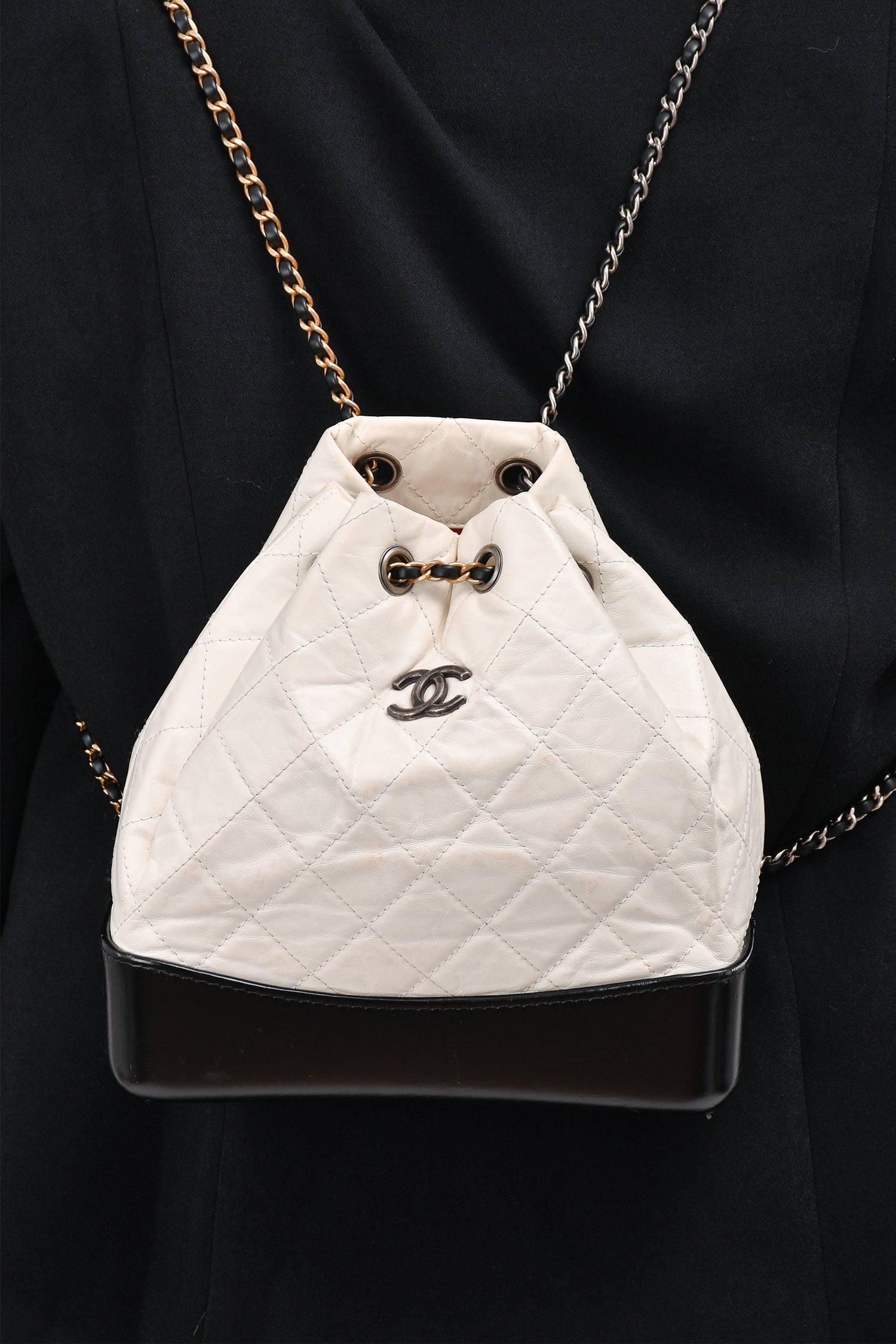 Chanel™ 2018 White/Black Gabrielle Backpack