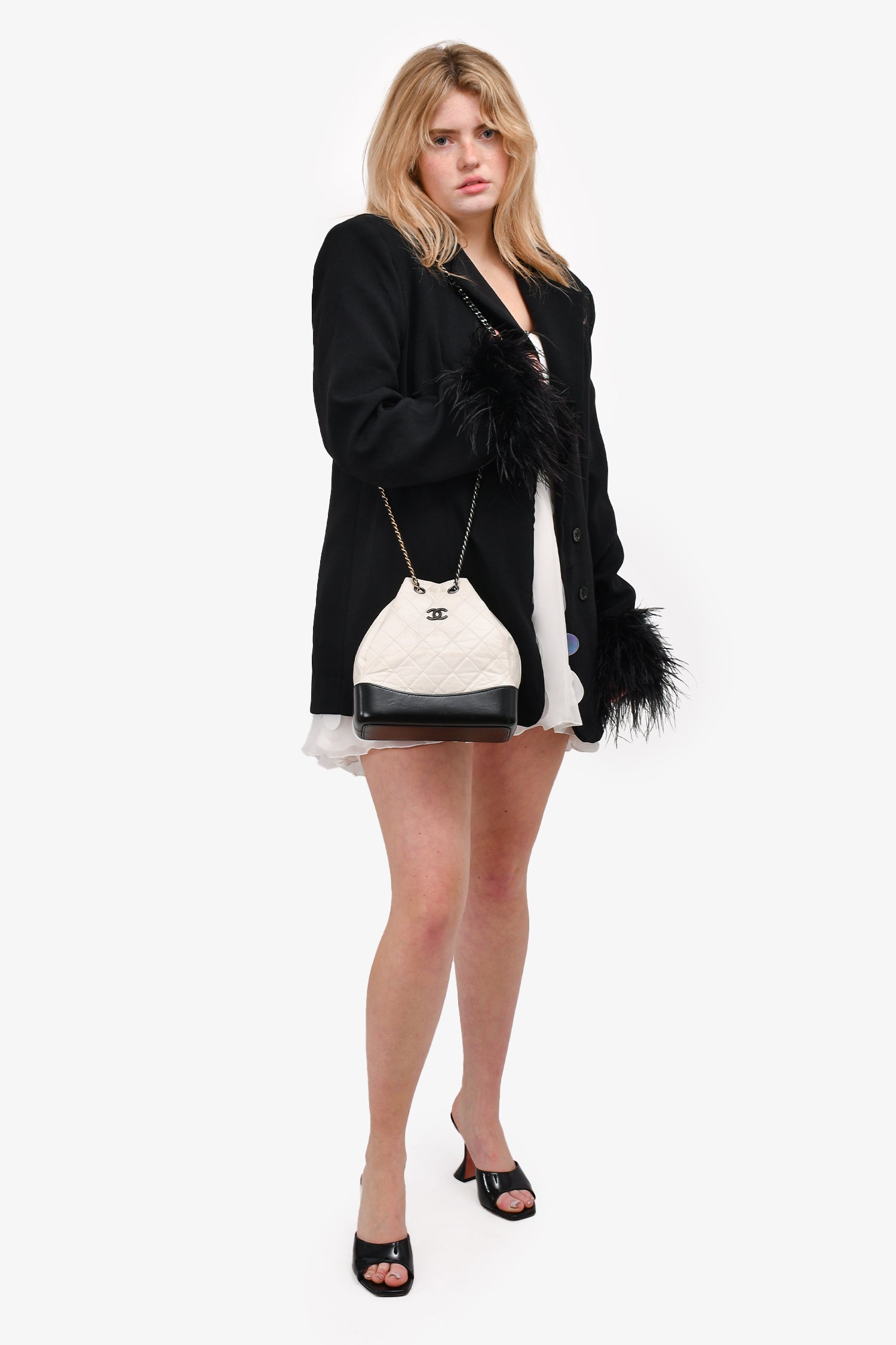 Chanel™ 2018 White/Black Gabrielle Backpack