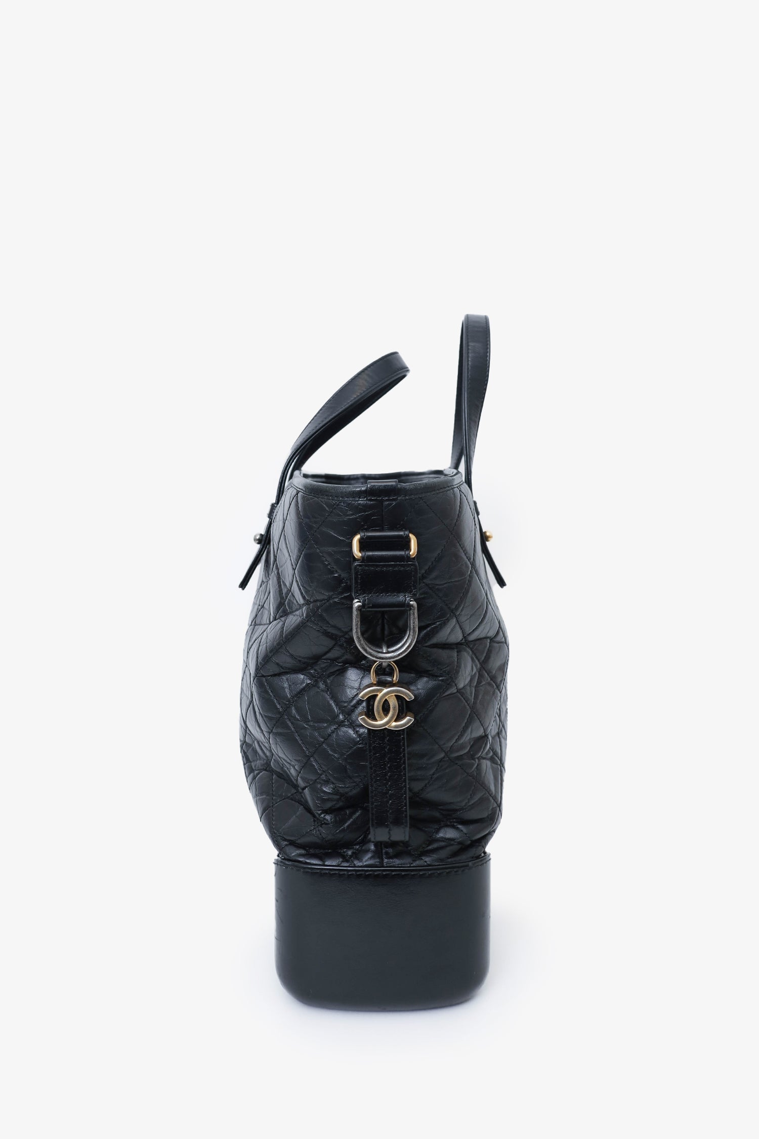 Chanel™ 2017/18 Black Leather Quilted Large Gabrielle Top Handle Shopping Tote