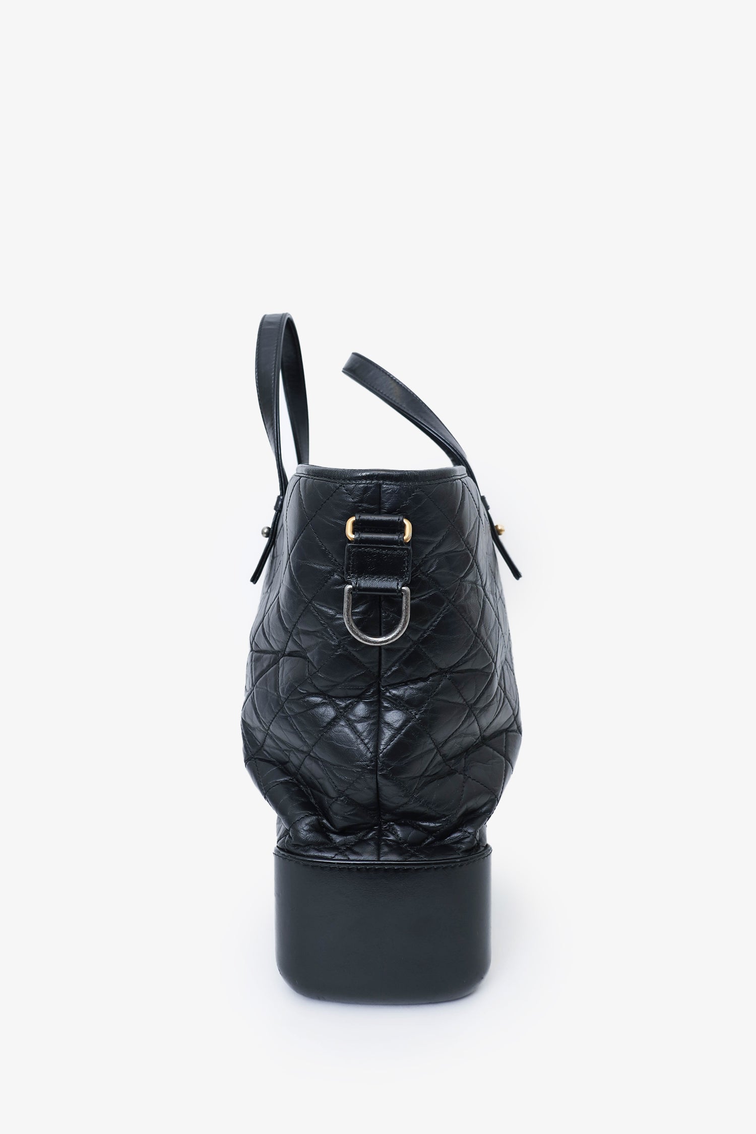 Chanel™ 2017/18 Black Leather Quilted Large Gabrielle Top Handle Shopping Tote