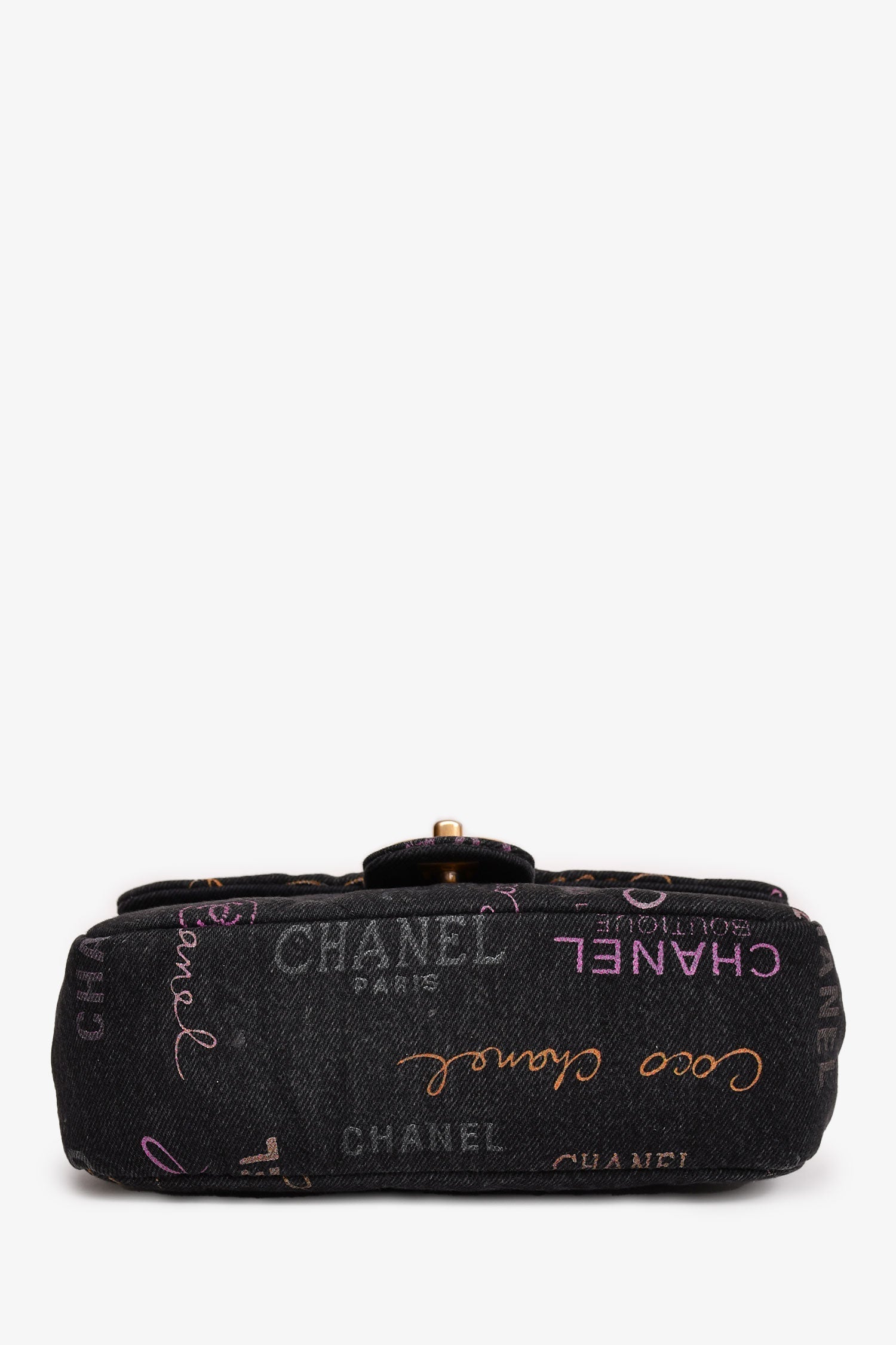 Chanel™ 2022 Black Denim Mood Monogram Mini Flap Bag