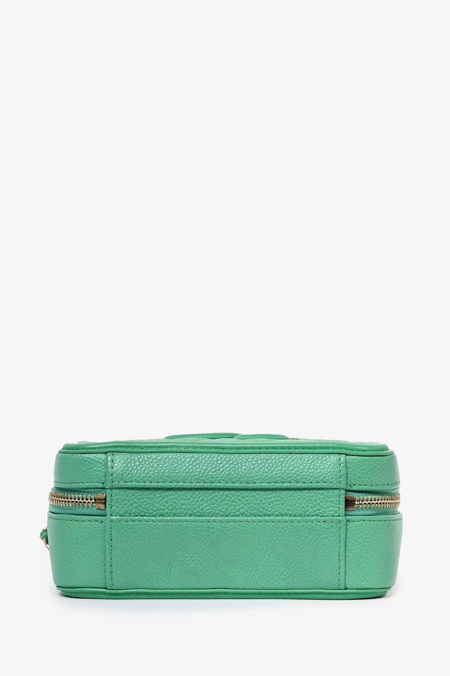 Chanel™ 2017/18 Green Caviar Leather Small Filigree Vanity Case