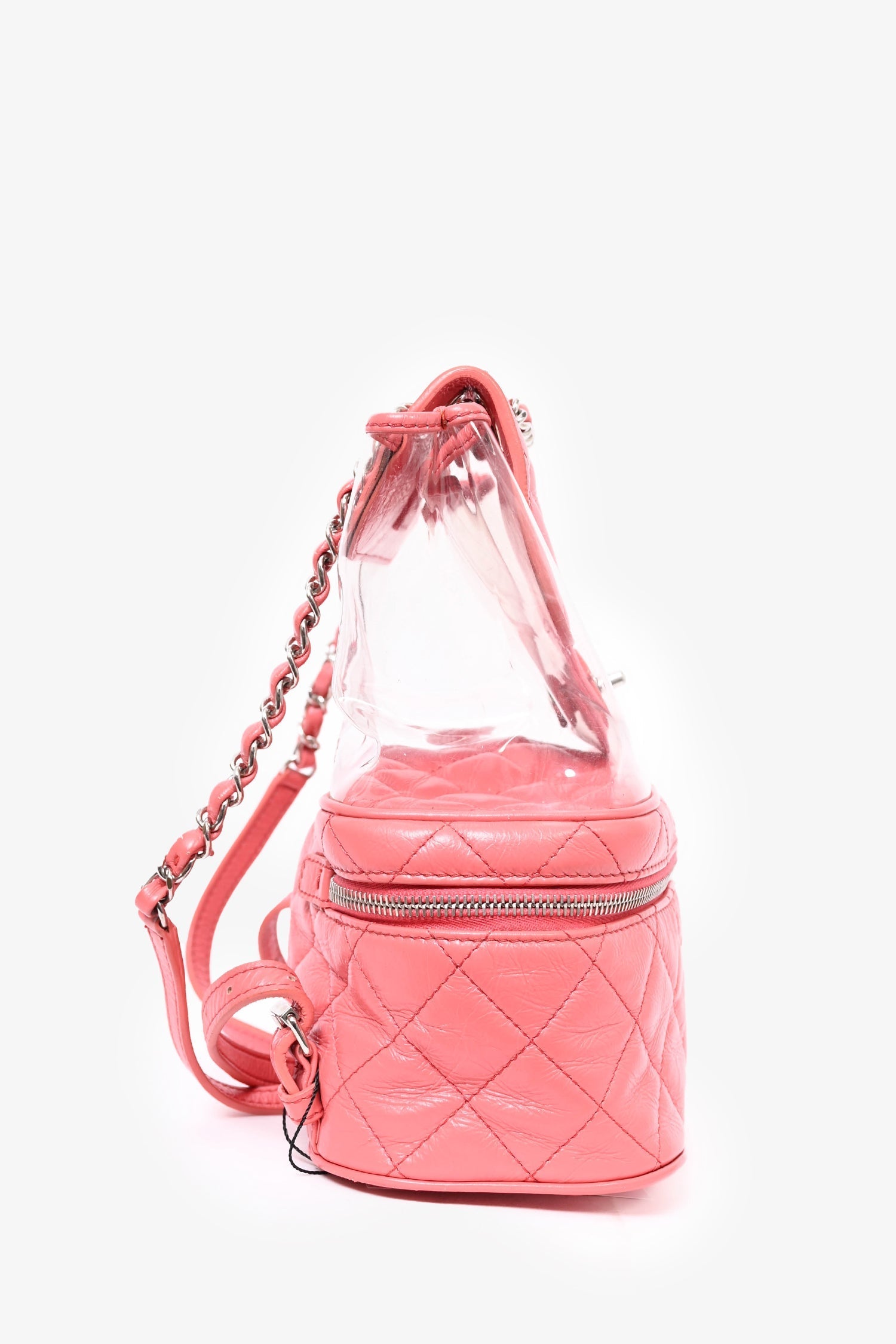 Chanel™ 2018 Pink Calfskin Leather/PVC 'Aquarium' Backpack
