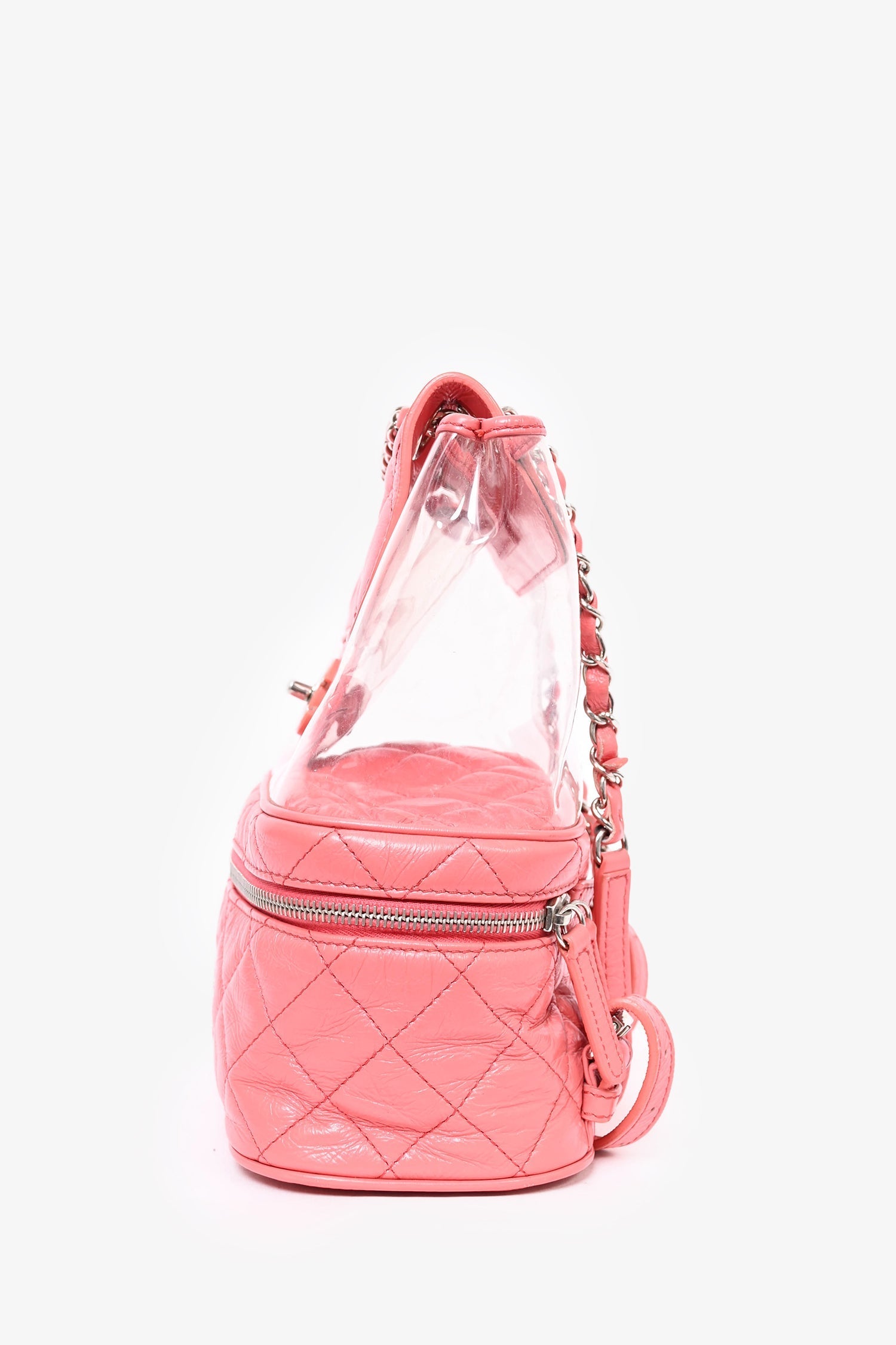 Chanel™ 2018 Pink Calfskin Leather/PVC 'Aquarium' Backpack