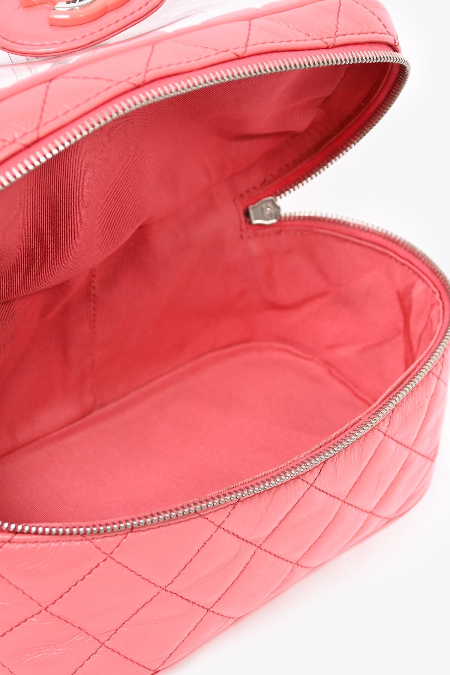 Chanel™ 2018 Pink Calfskin Leather/PVC 'Aquarium' Backpack