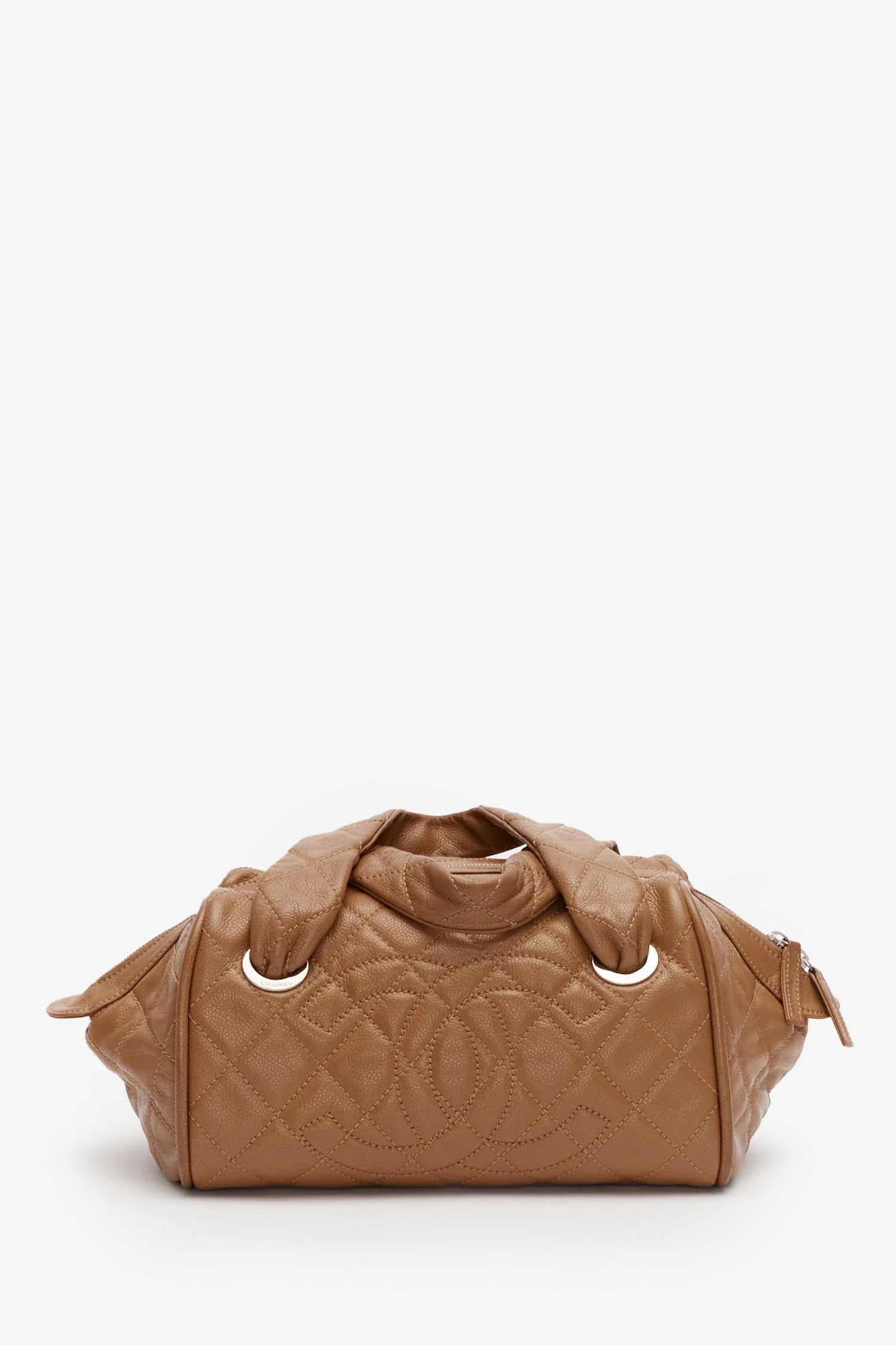 Chanel™ Brown Quilted Caviar Leather Timeless Bowler Bag