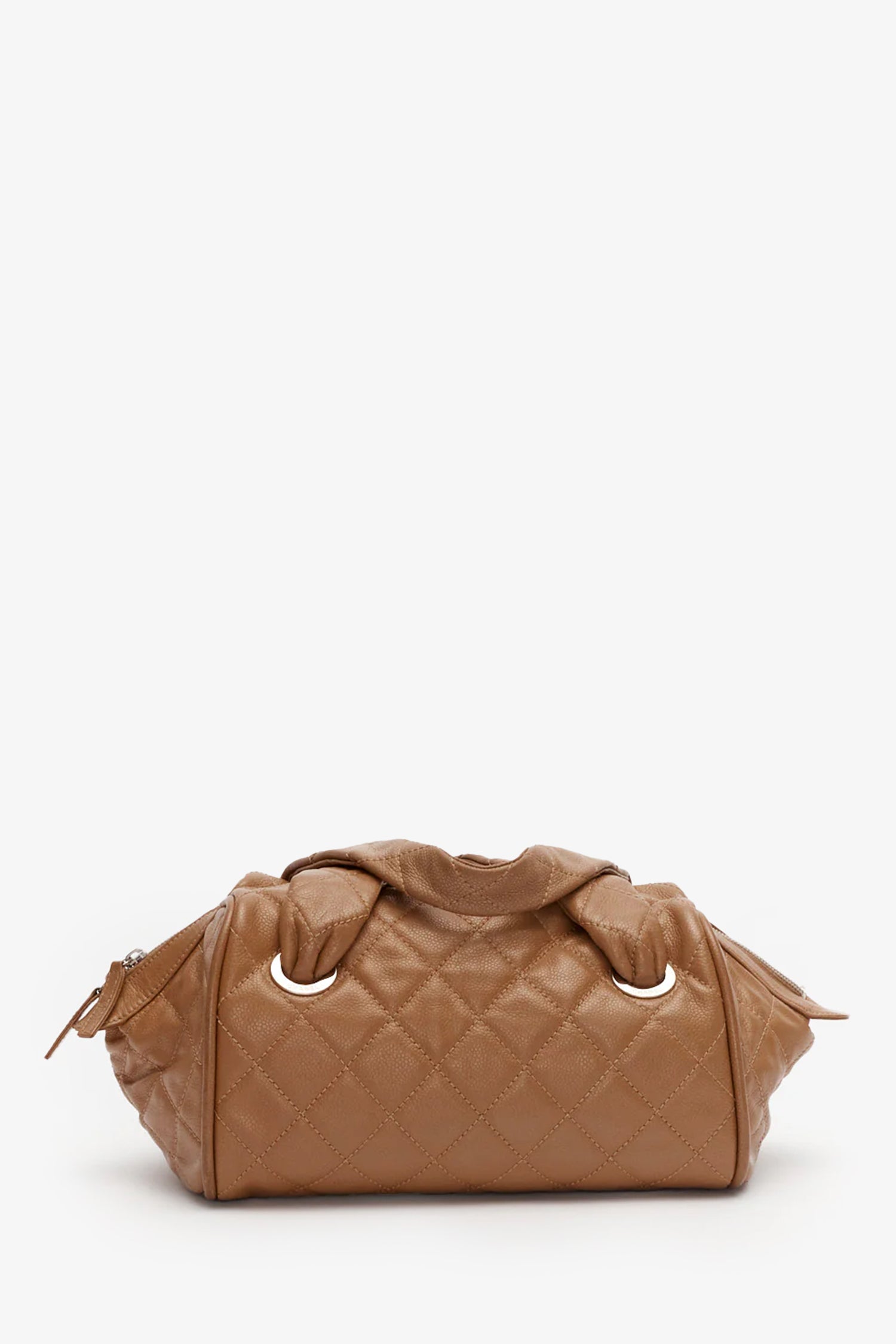 Chanel™ Brown Quilted Caviar Leather Timeless Bowler Bag