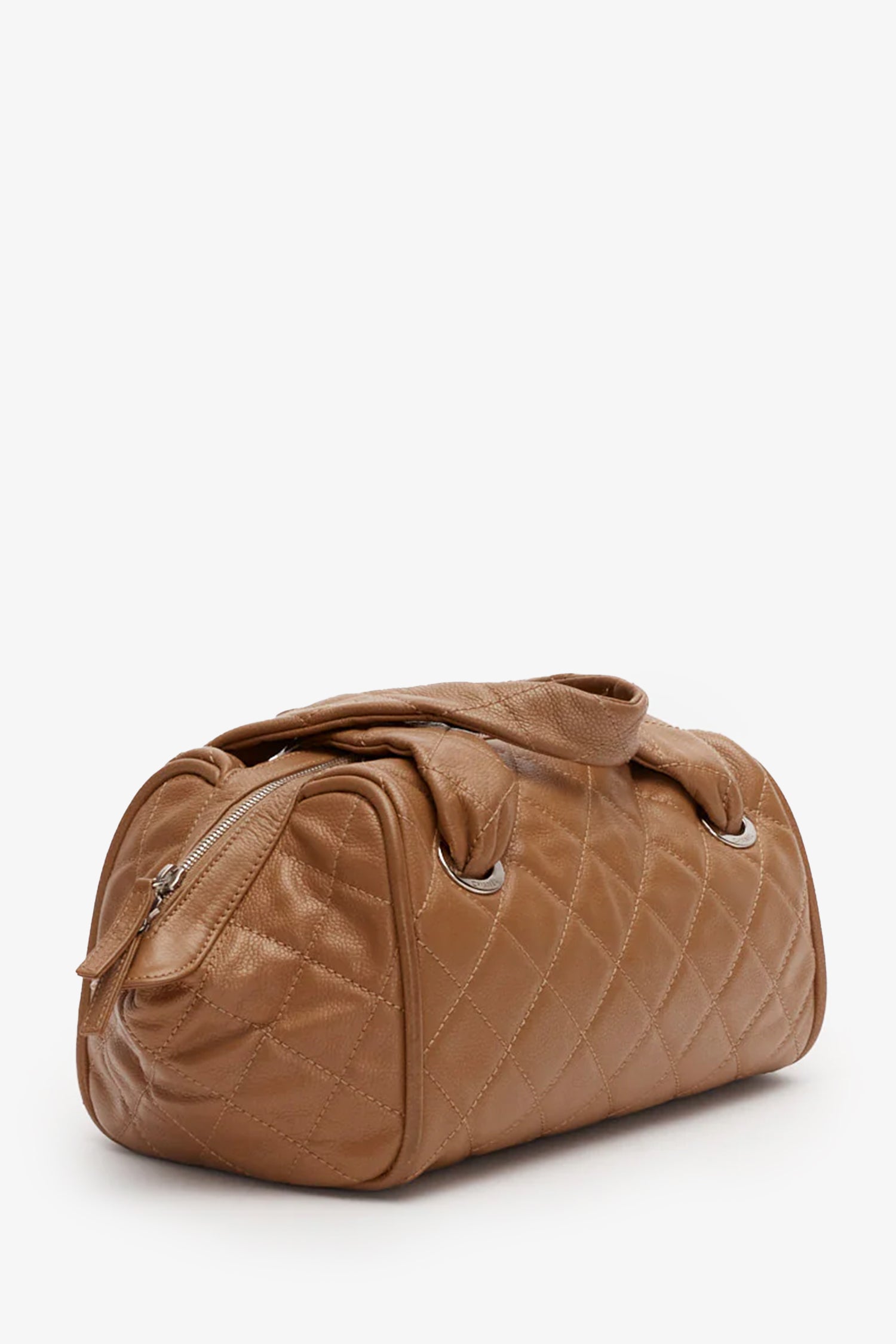 Chanel™ Brown Quilted Caviar Leather Timeless Bowler Bag