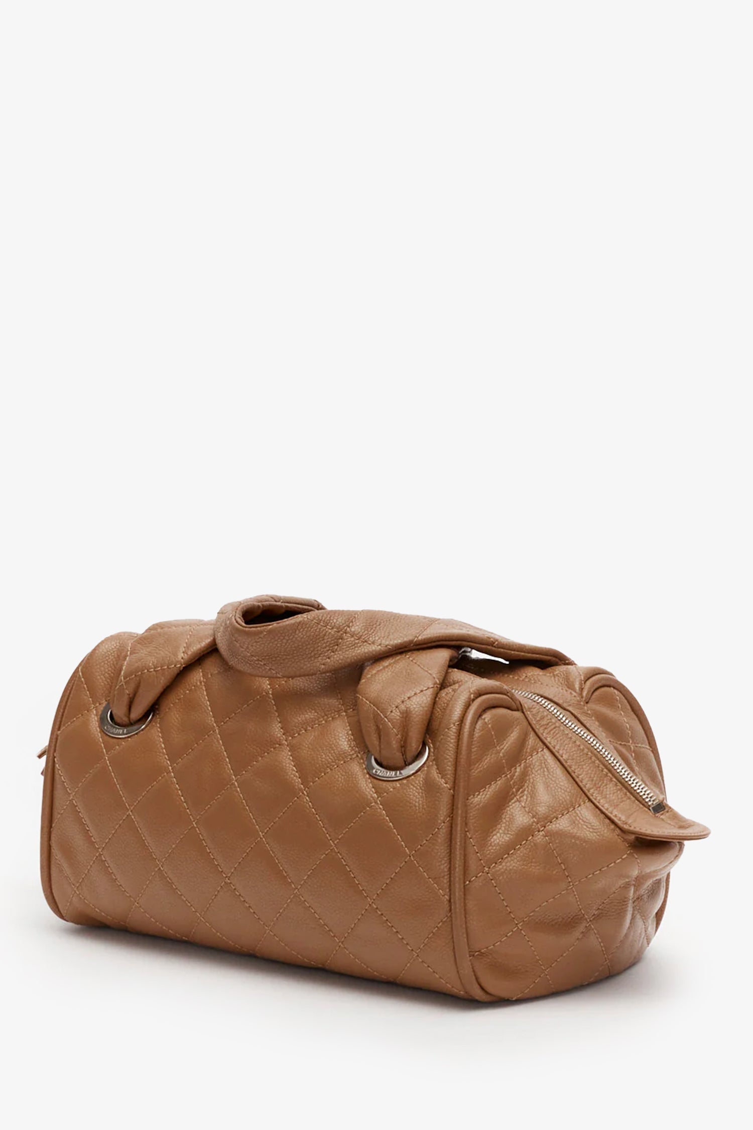 Chanel™ Brown Quilted Caviar Leather Timeless Bowler Bag