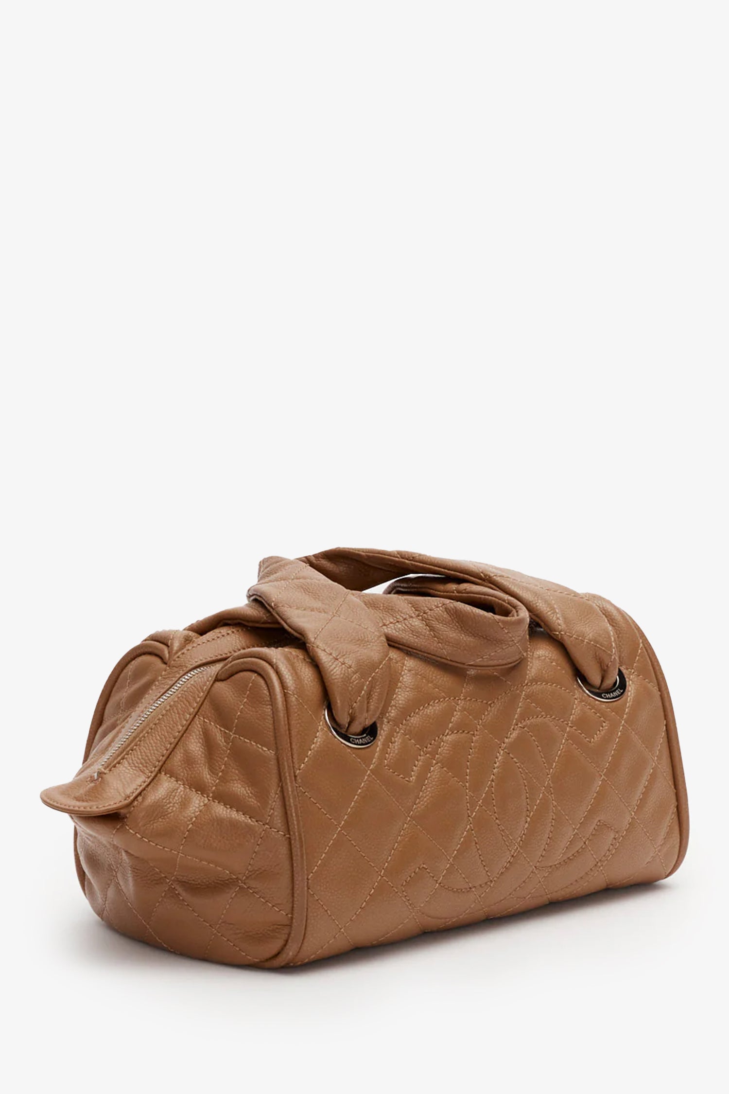 Chanel™ Brown Quilted Caviar Leather Timeless Bowler Bag