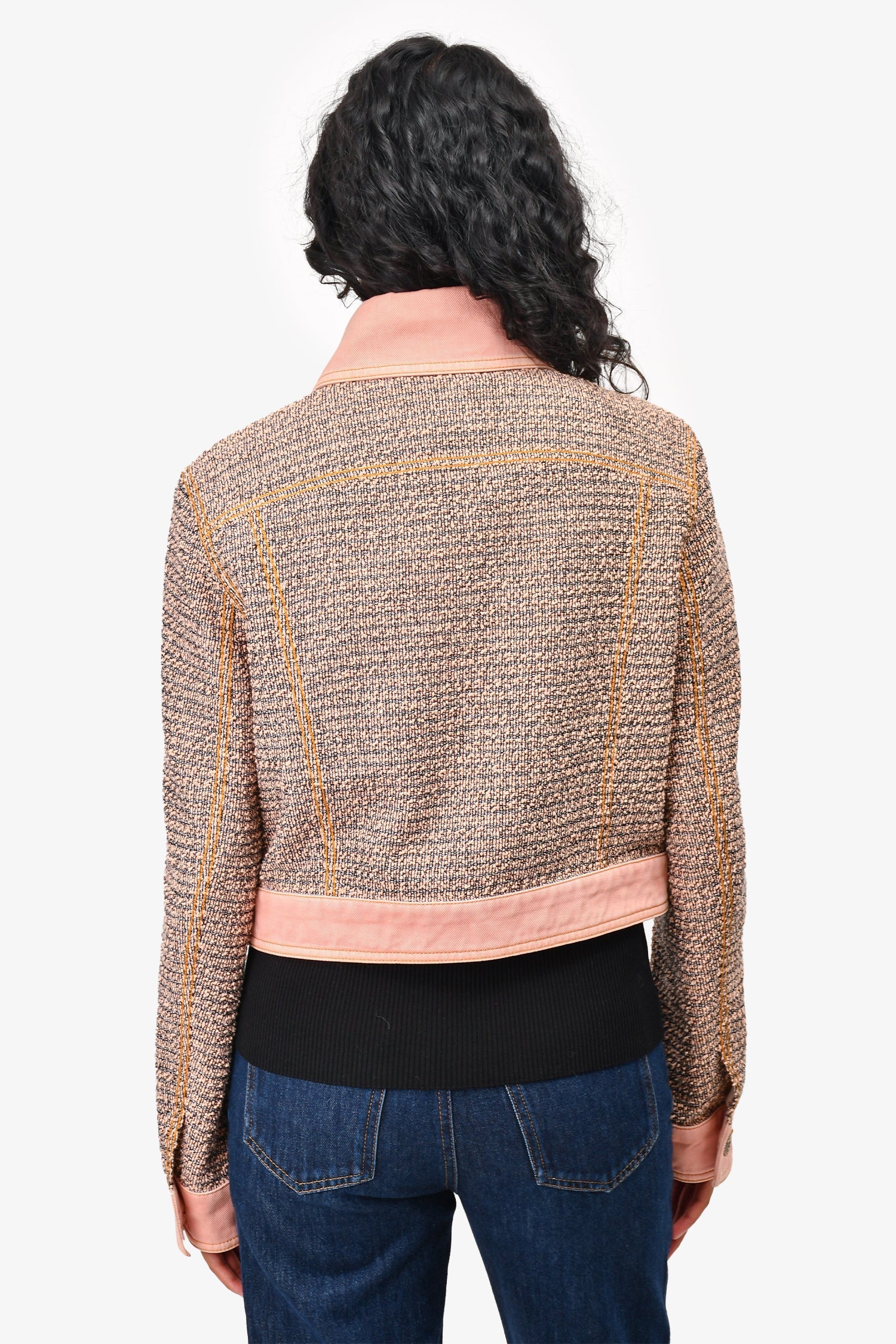 Chanel™ 2018 Pink Cotton Cropped Denim Jacket Size 40