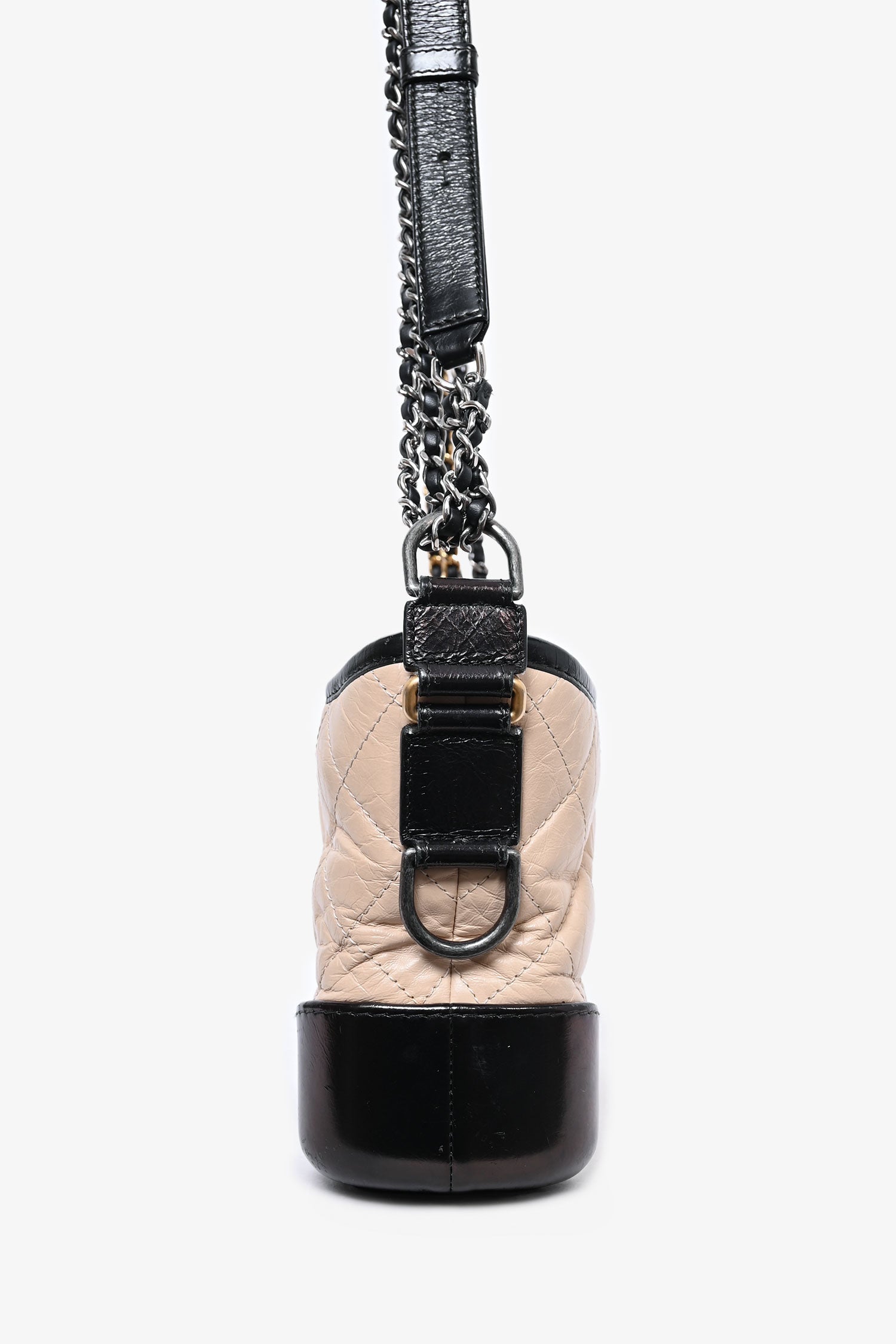Chanel™ 2018 Beige/Black Quilted Small Gabrielle Shoulder Bag (As Is)