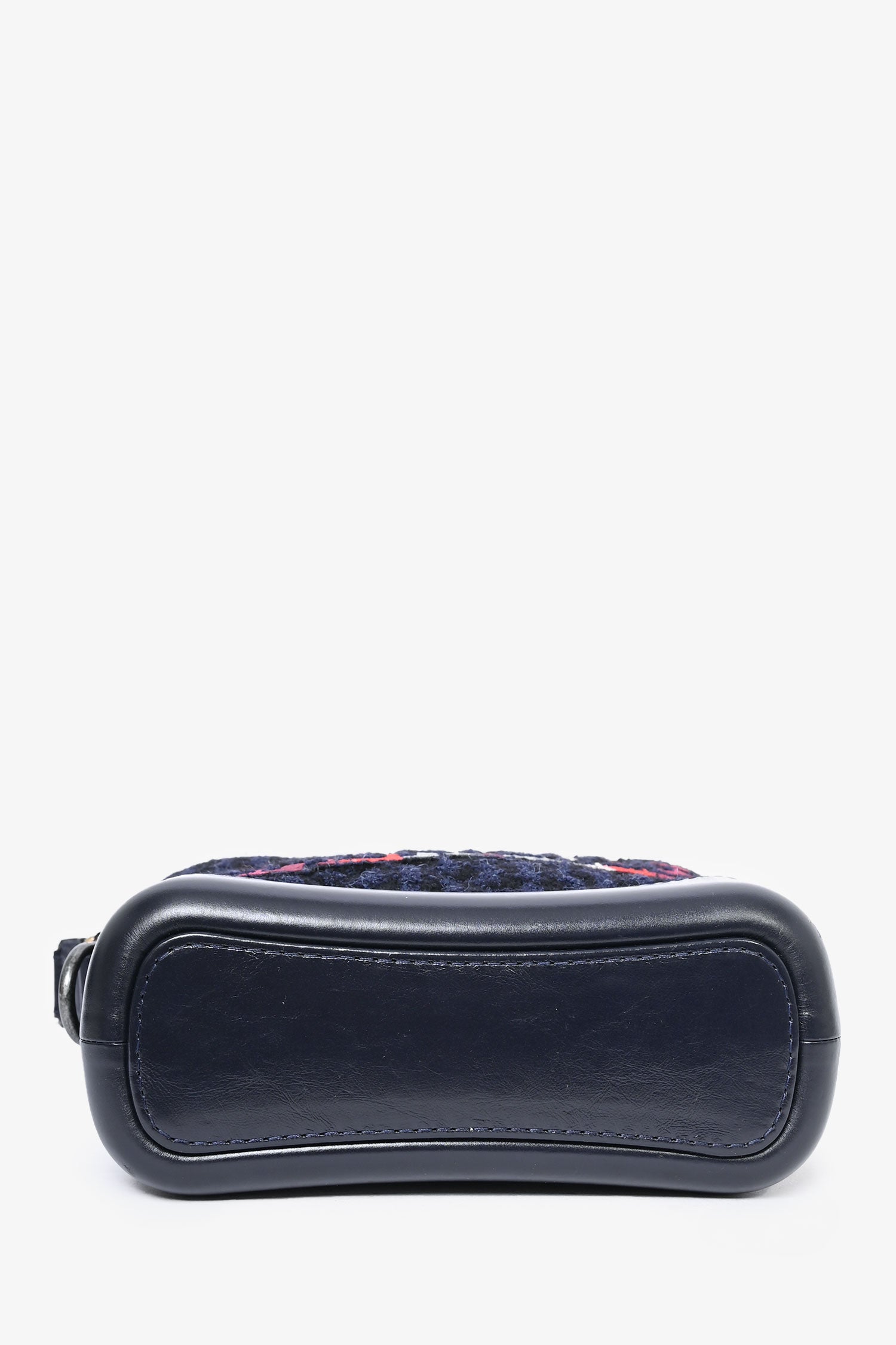 Chanel™ 2017 Black Leather/Navy Tweed Small Gabrielle Shoulder Bag (As Is)
