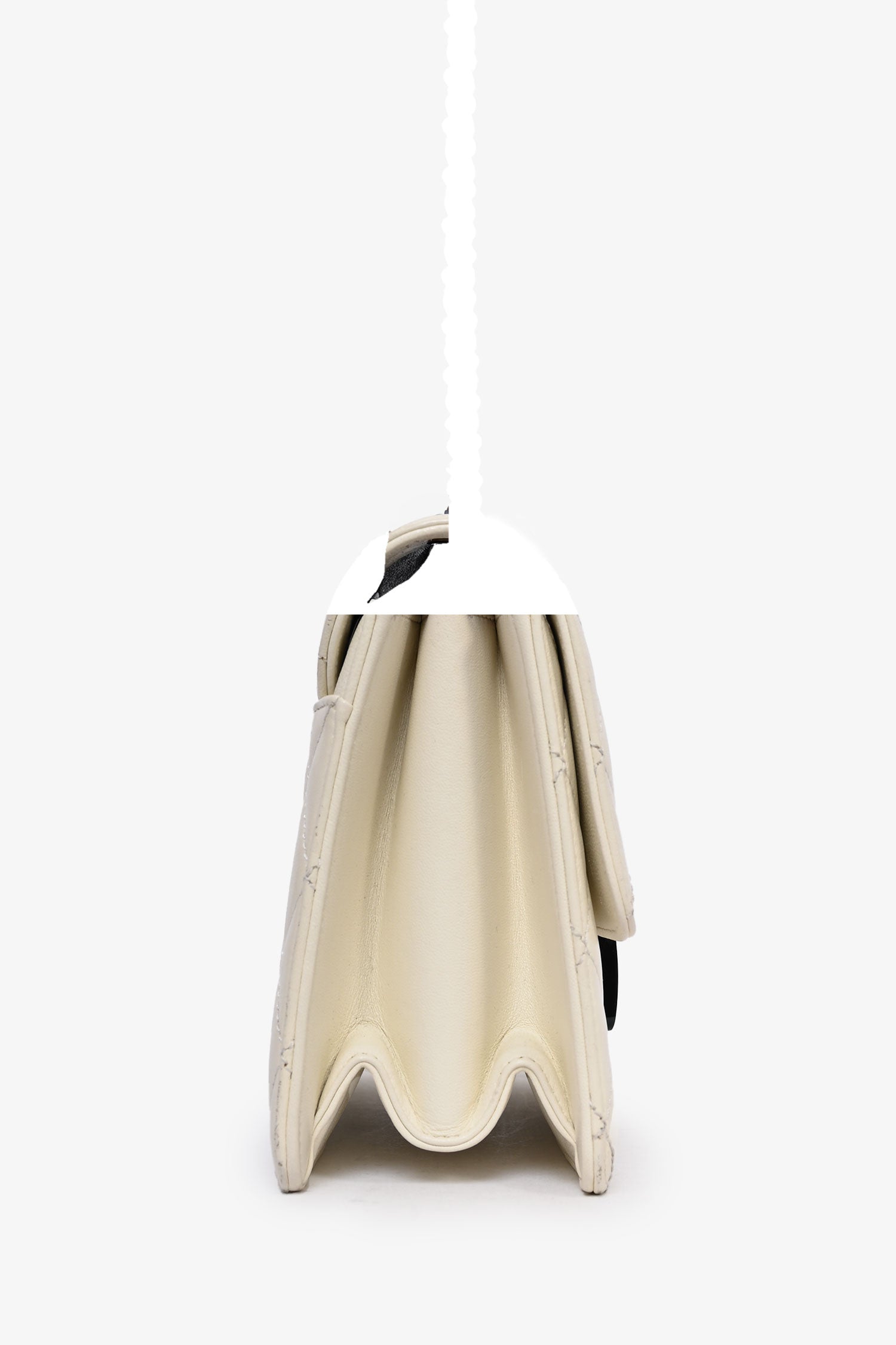 Chanel™ 2016 Cream Leather Beauty Lock Flap Shoulder Bag