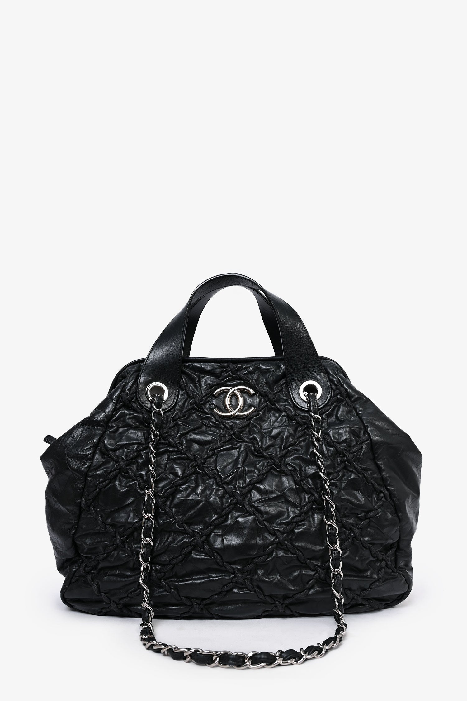 Chanel™ 2011-12 Black Leather Ultra Stitch Large Bowling Bag