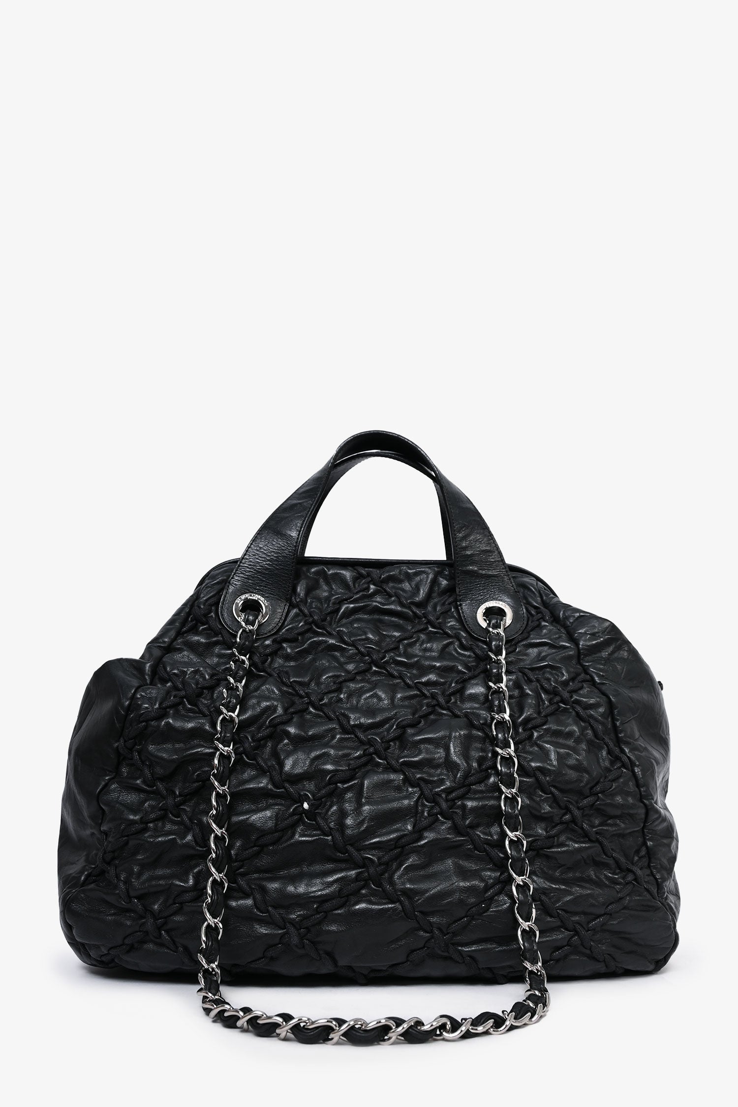 Chanel™ 2011-12 Black Leather Ultra Stitch Large Bowling Bag