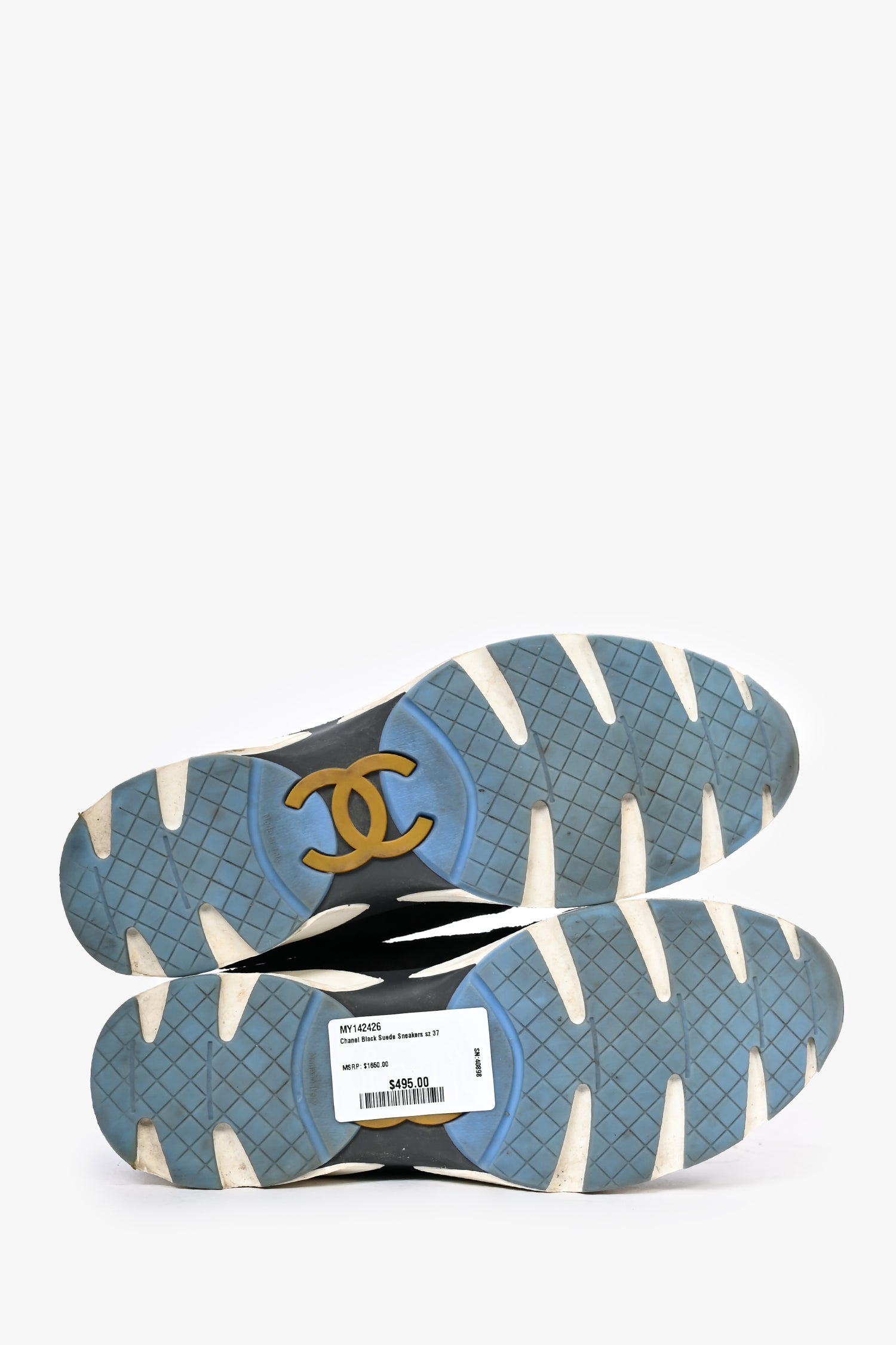Chanel™ Black Suede Sneakers Size 37