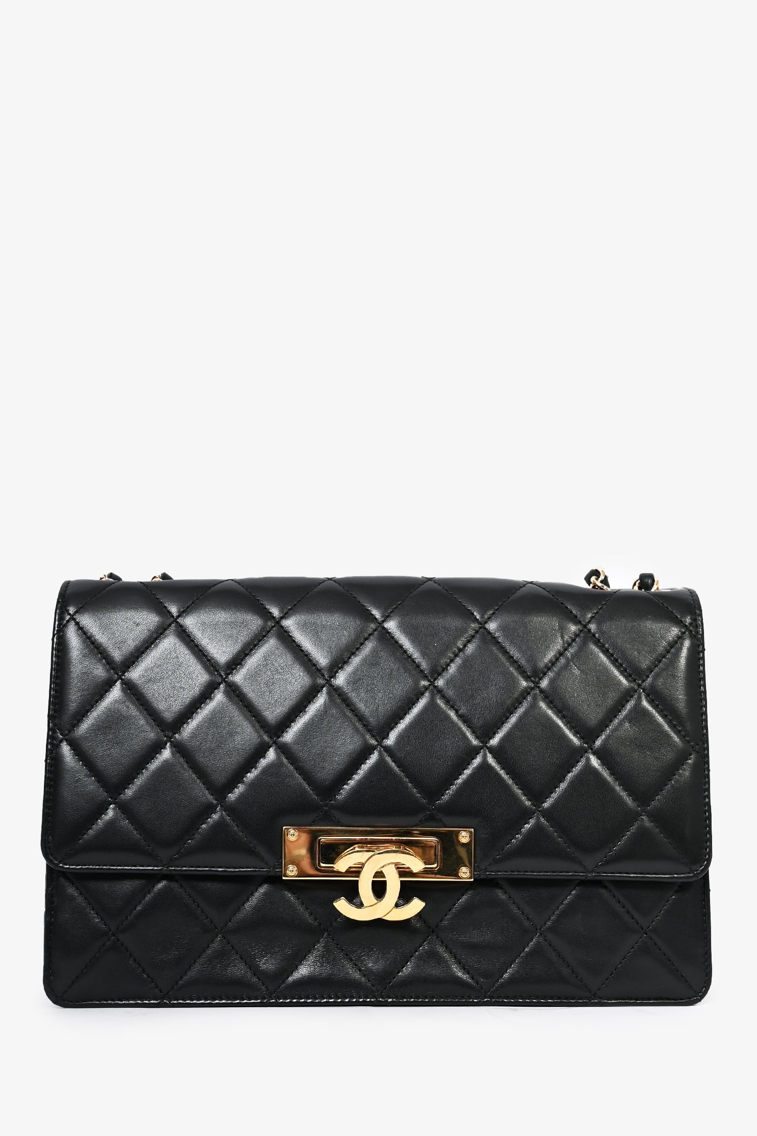Chanel™ Black Lambskin 2013/14 CC Golden Class Large Flap Shoulder Bag