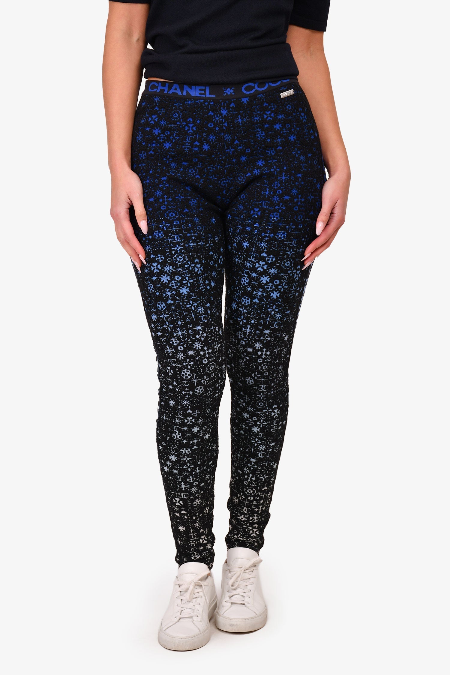Chanel™ Black/Blue Coco Chanel Leggings Size 40