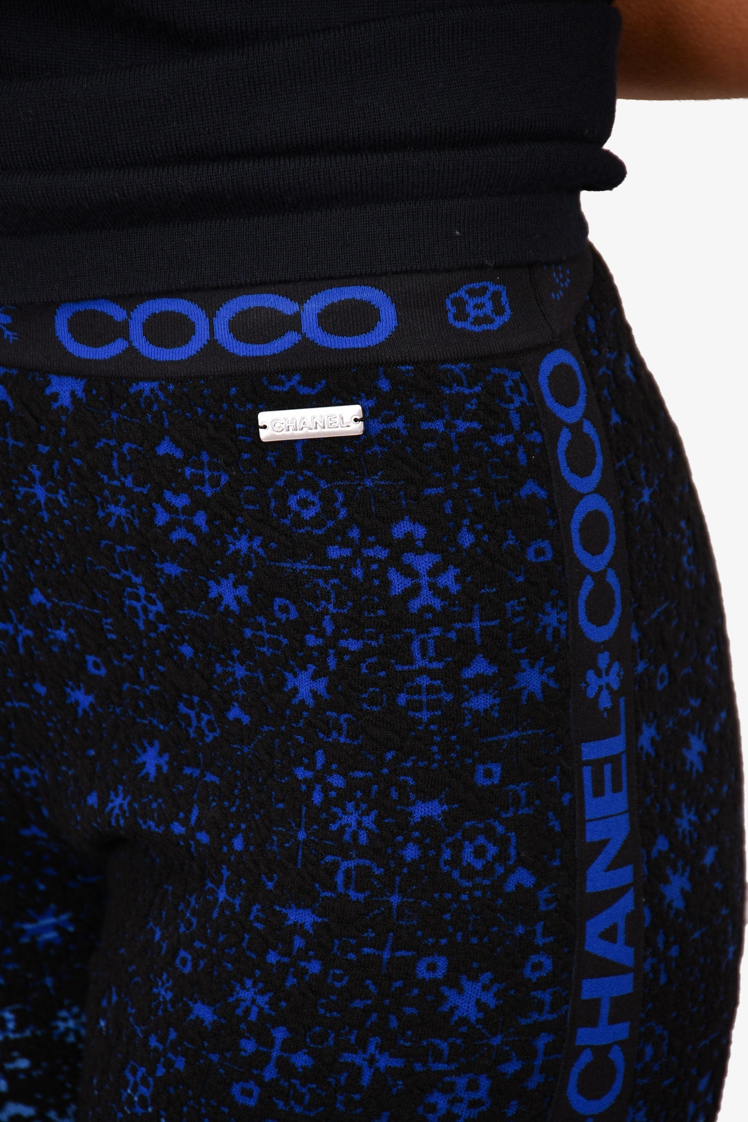 Chanel™ Black/Blue Coco Chanel Leggings Size 40