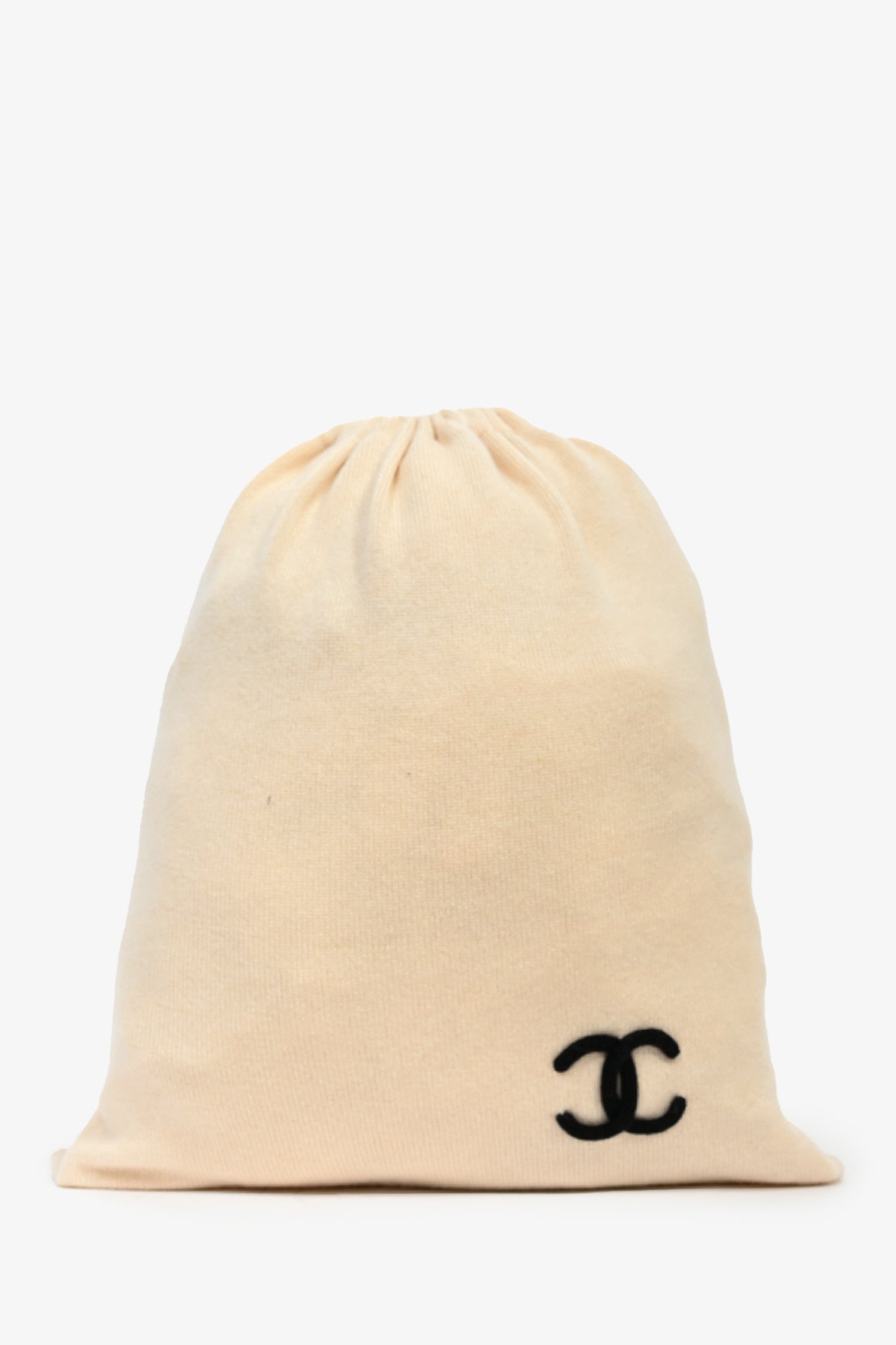 Chanel™ Beige Cashmere CC Drawstring Bag