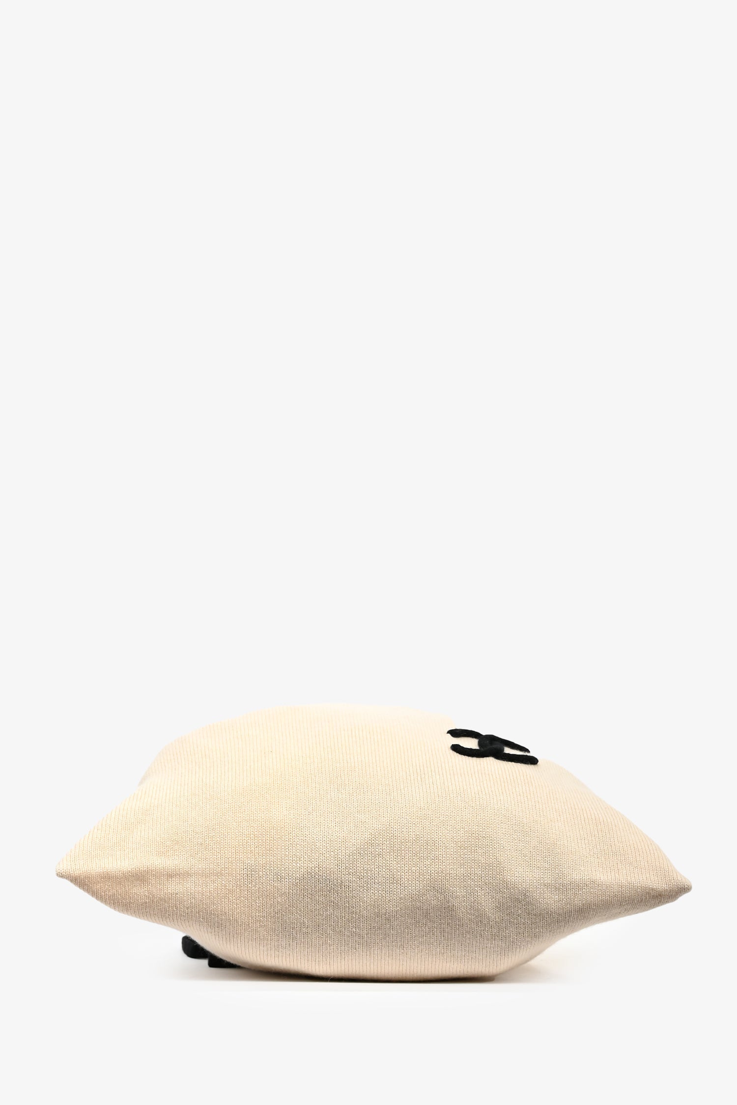 Chanel™ Beige Cashmere CC Drawstring Bag