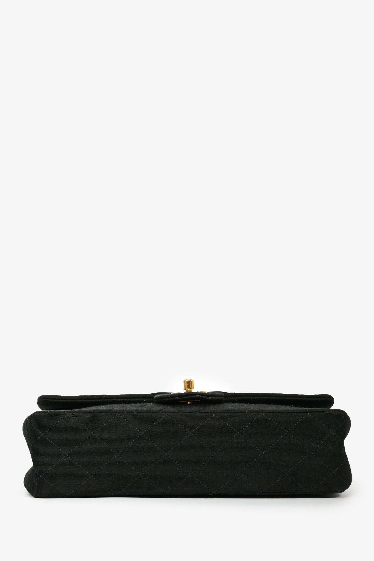 Chanel™ 1994-96 Black Quilted Jersey Medium Double Flap GHW